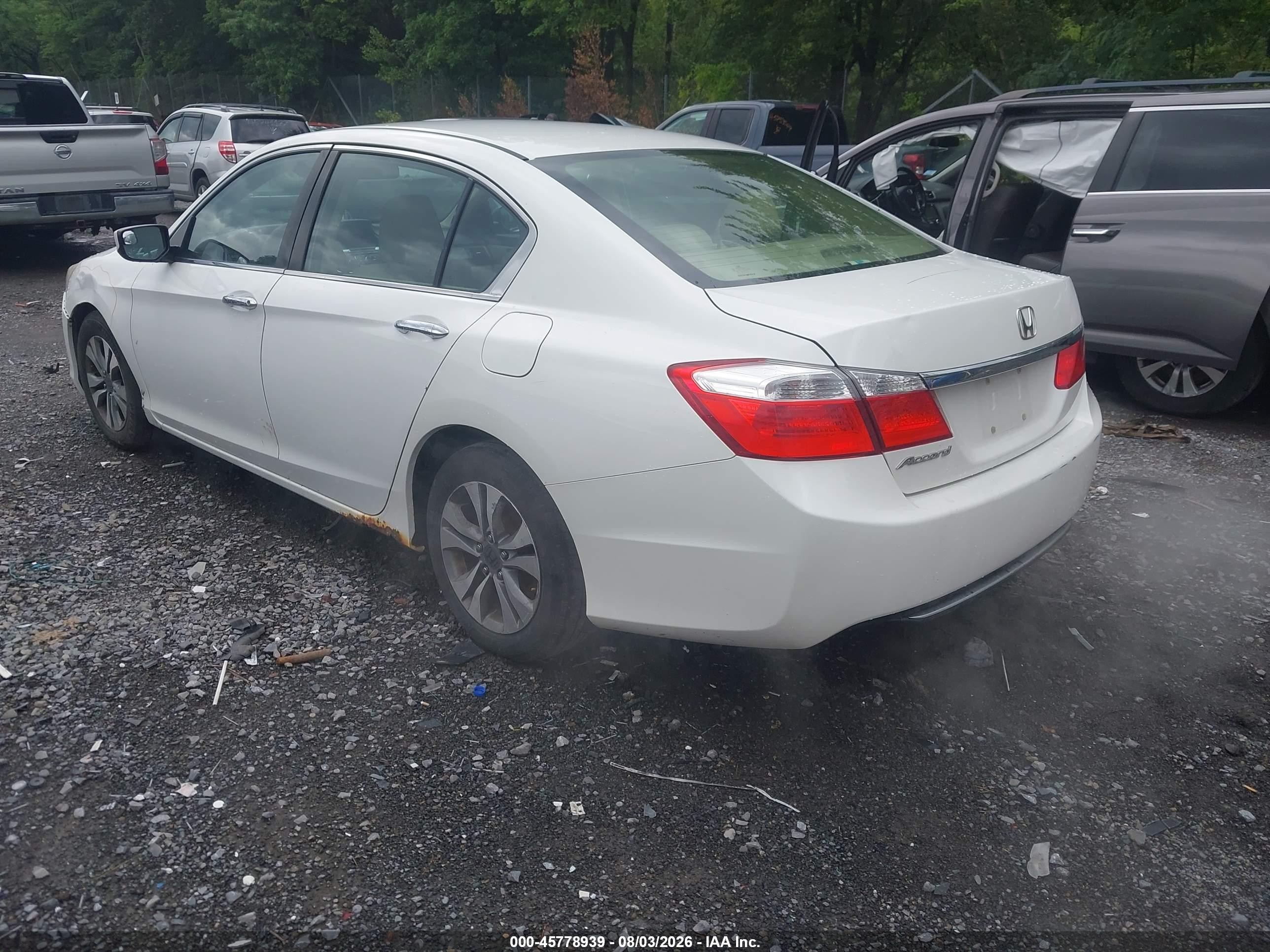 2013 Honda Accord Lx White vin: 1HGCR2F38DA195671