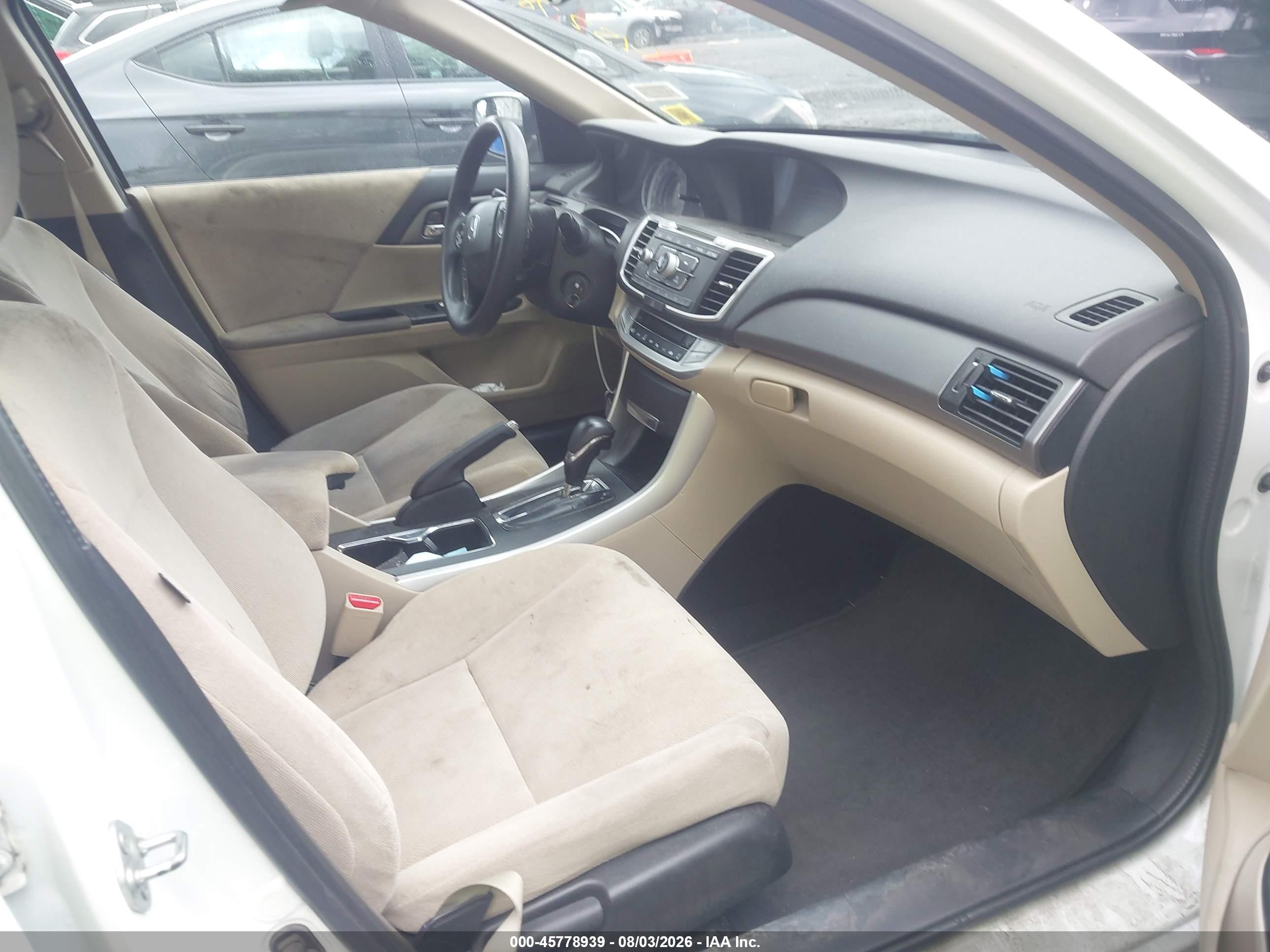 2013 Honda Accord Lx White vin: 1HGCR2F38DA195671