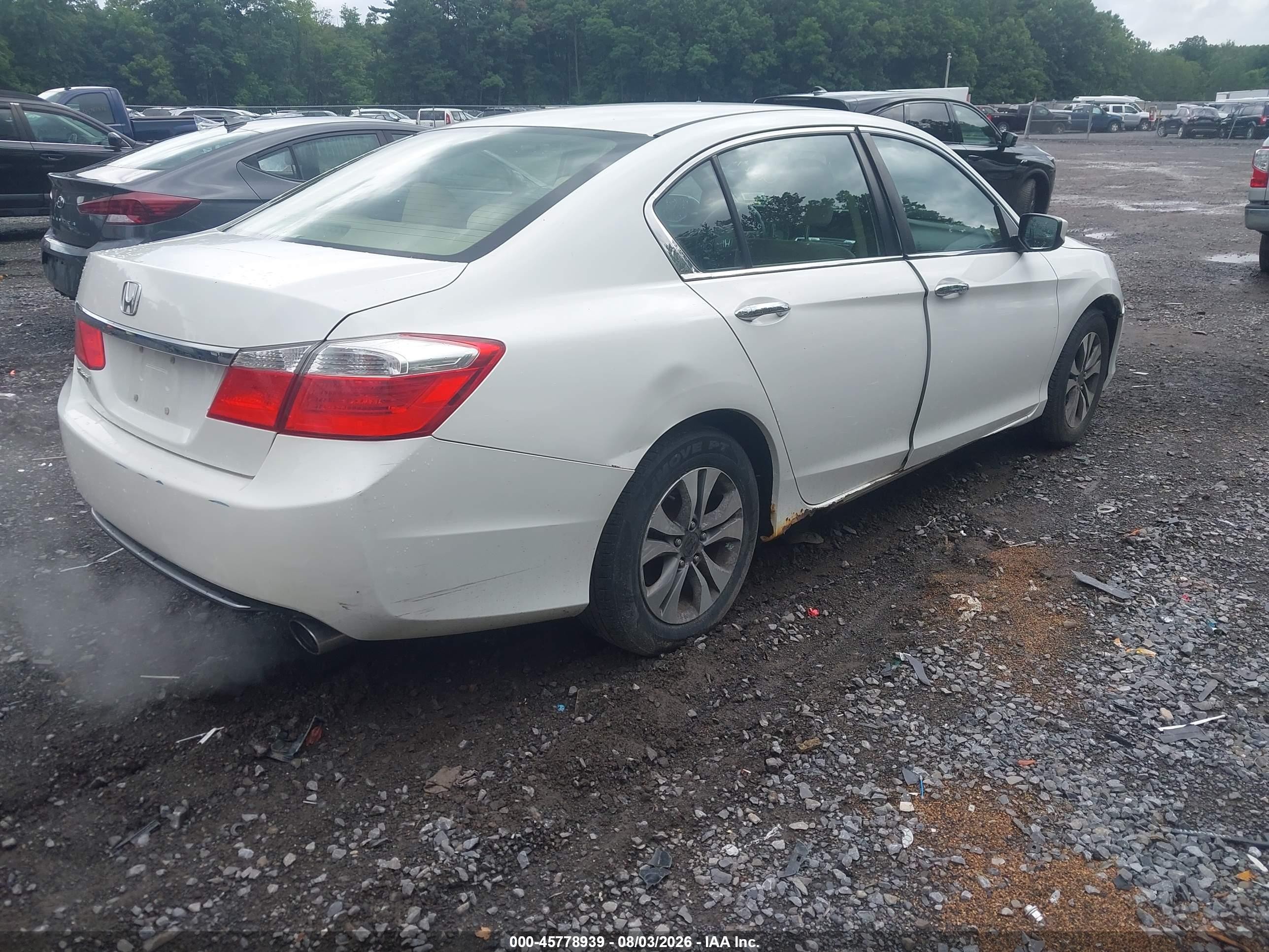 2013 Honda Accord Lx White vin: 1HGCR2F38DA195671