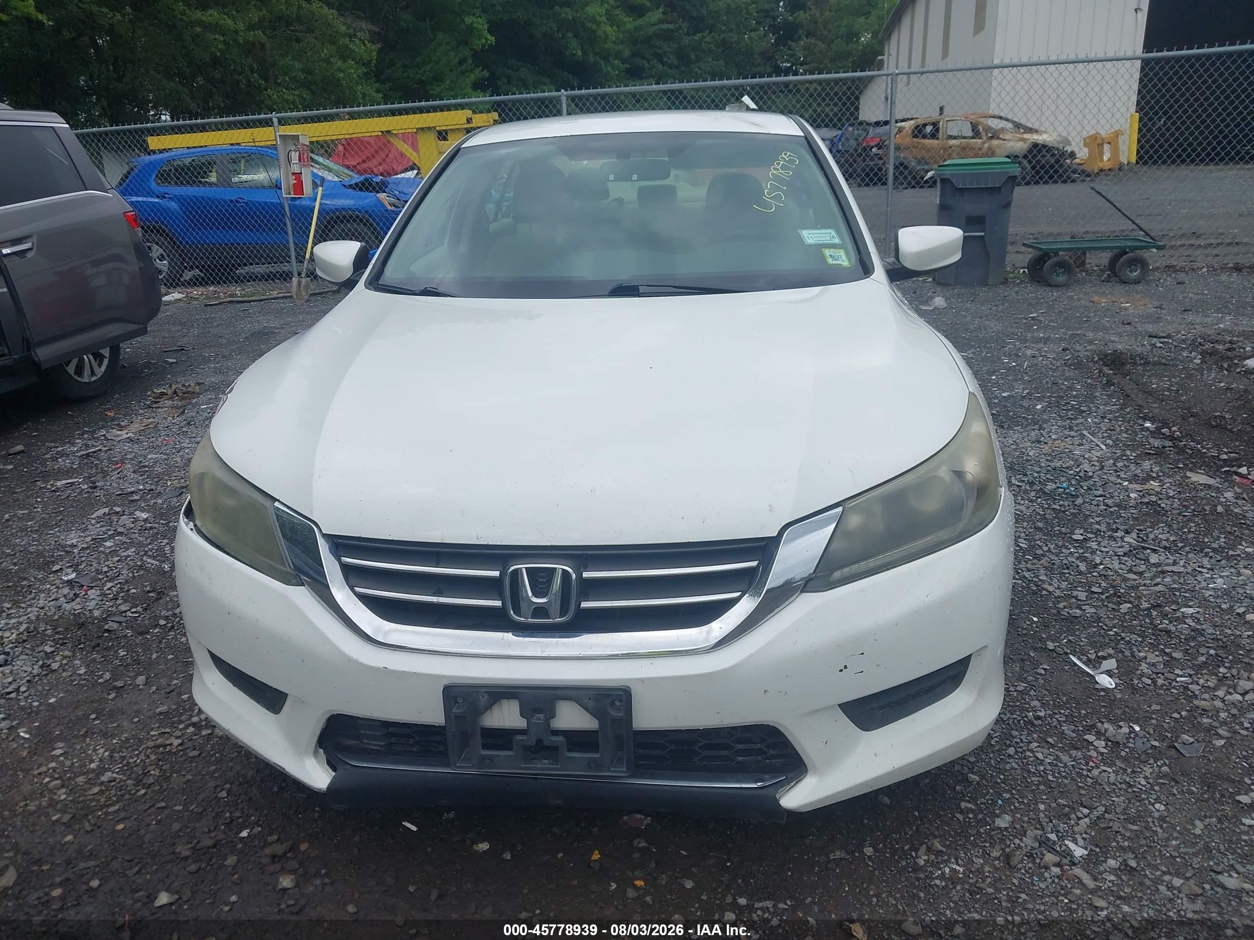 2013 Honda Accord Lx White vin: 1HGCR2F38DA195671