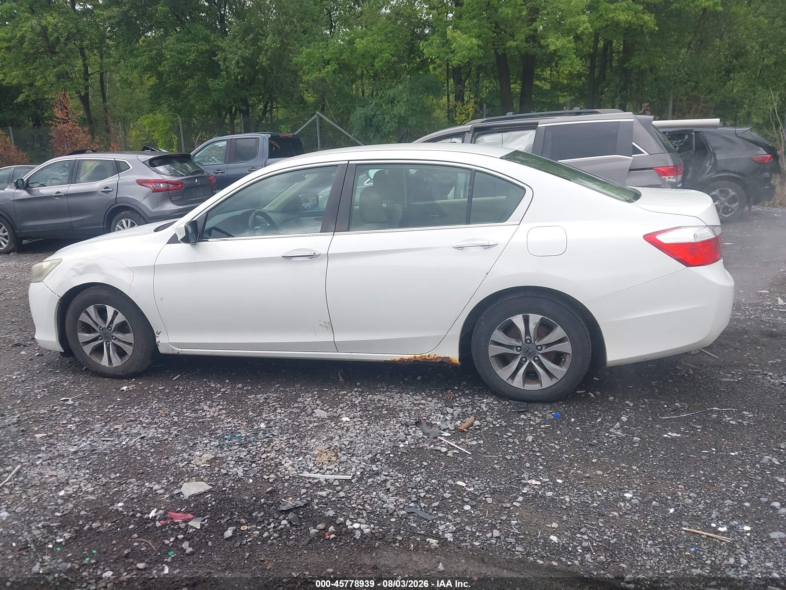2013 Honda Accord Lx White vin: 1HGCR2F38DA195671