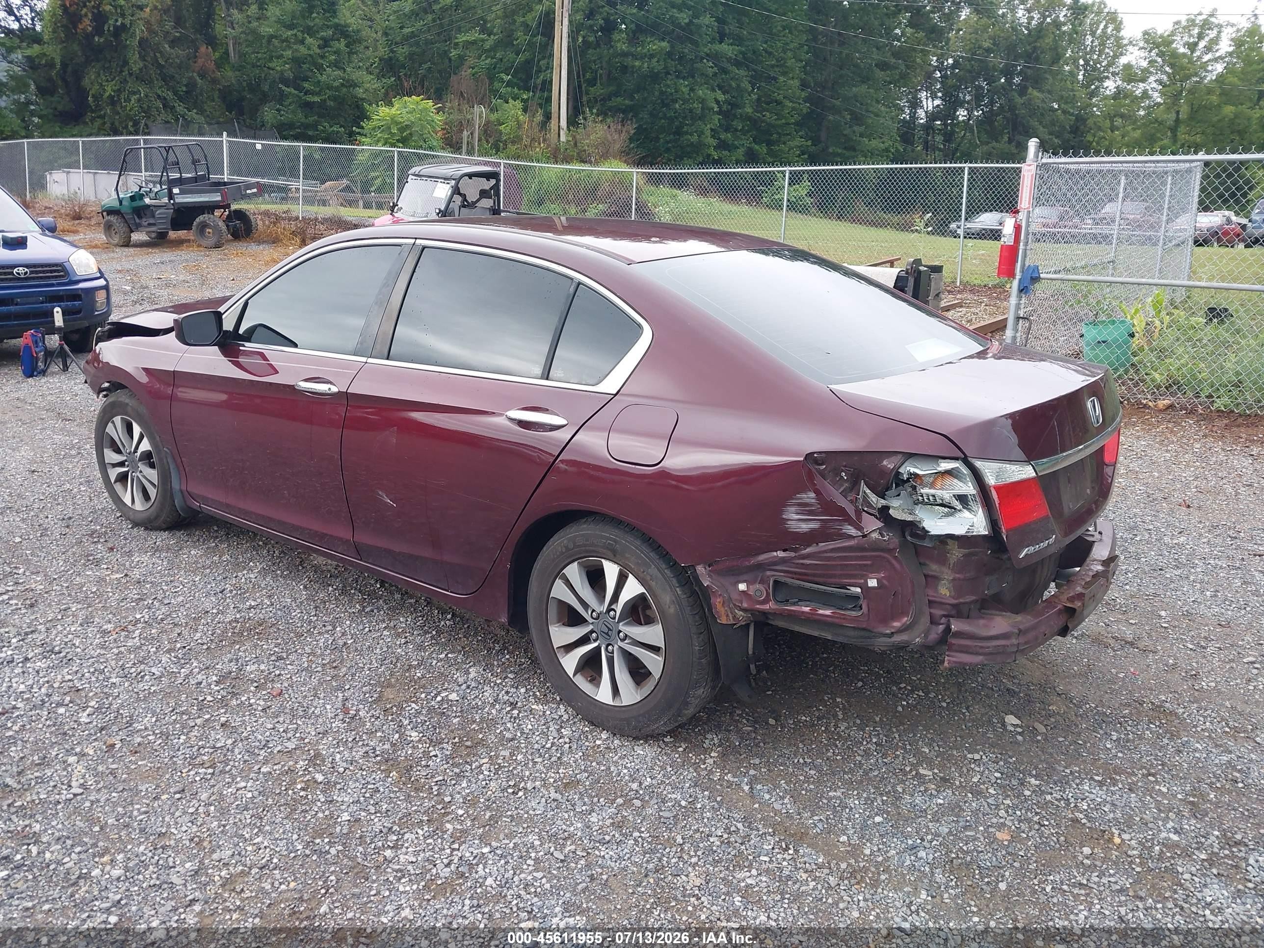 2013 Honda Accord Lx Red vin: 1HGCR2F38DA201260