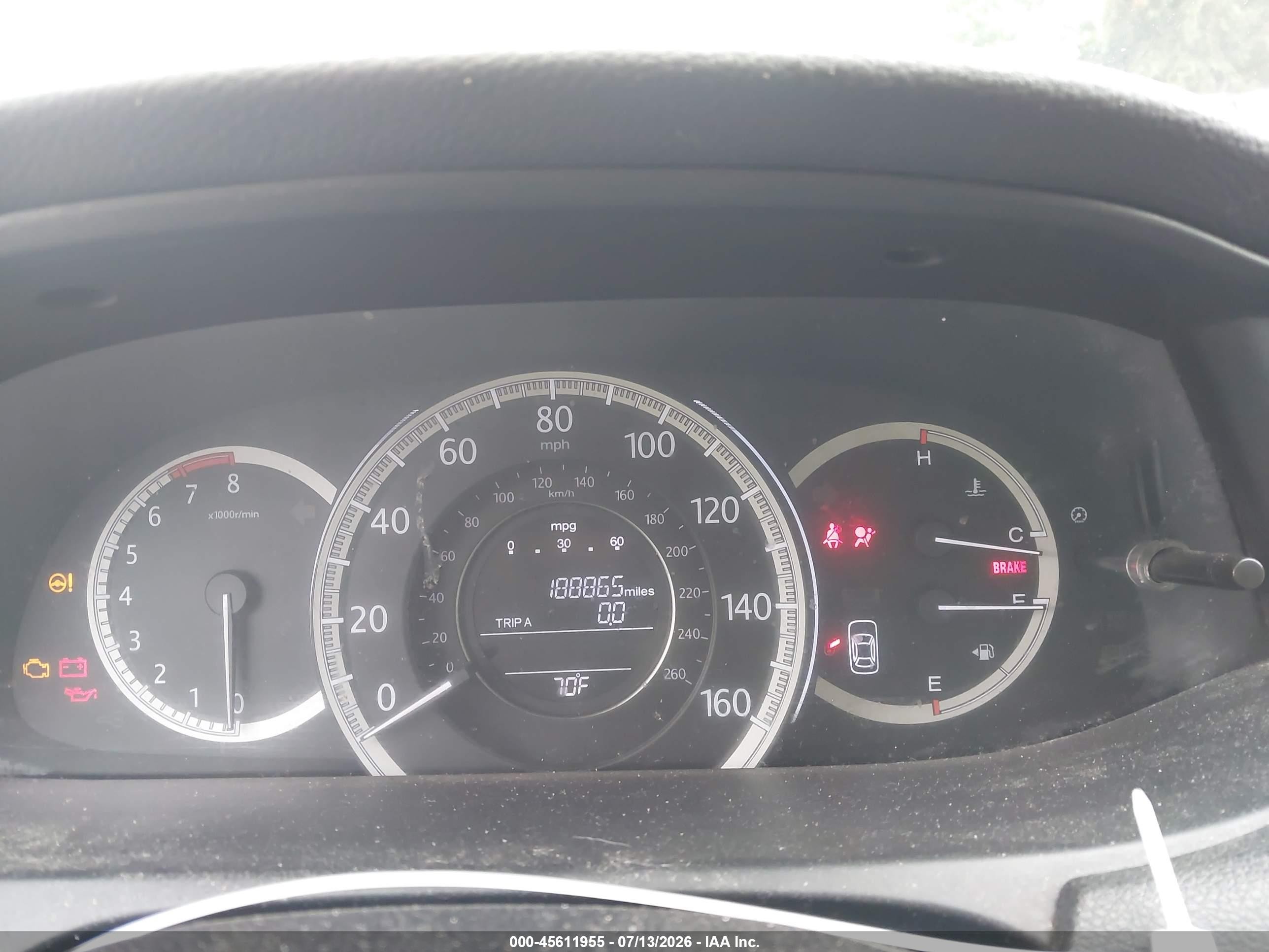 2013 Honda Accord Lx Red vin: 1HGCR2F38DA201260