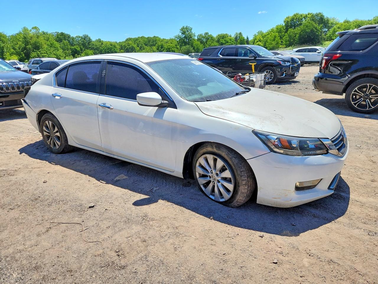 2013 Honda Accord Lx White vin: 1HGCR2F38DA207818