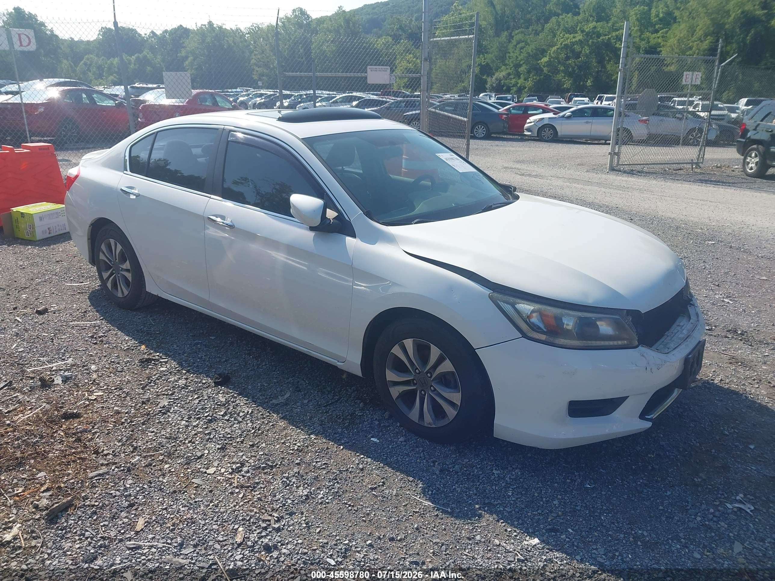 2013 Honda Accord Lx White vin: 1HGCR2F38DA225039