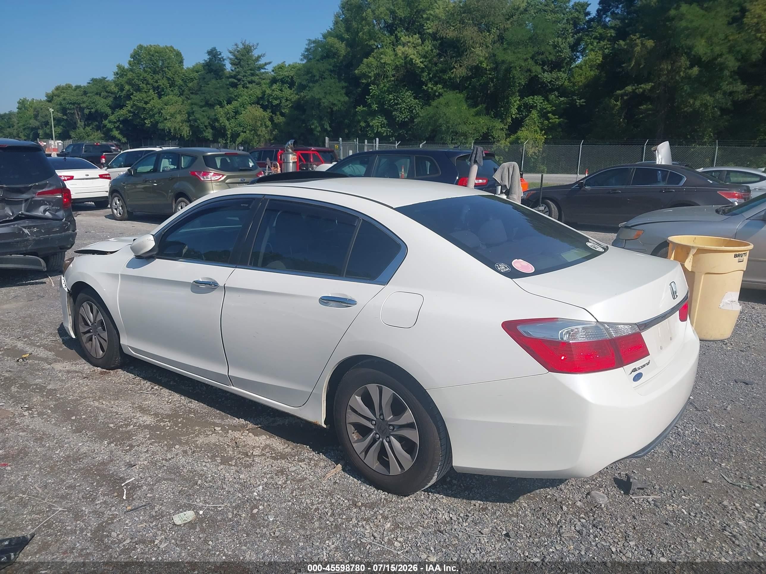 2013 Honda Accord Lx White vin: 1HGCR2F38DA225039