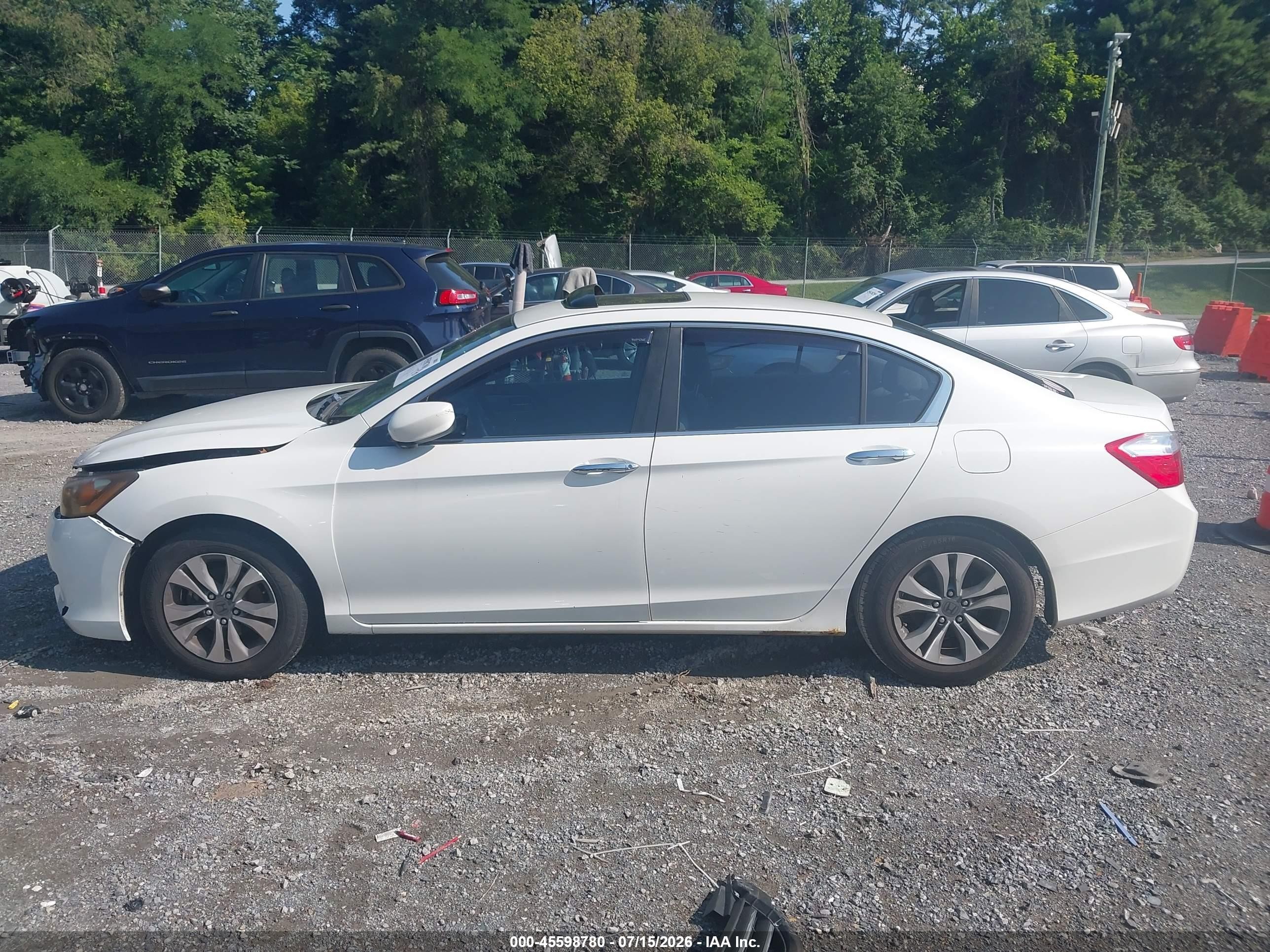 2013 Honda Accord Lx White vin: 1HGCR2F38DA225039