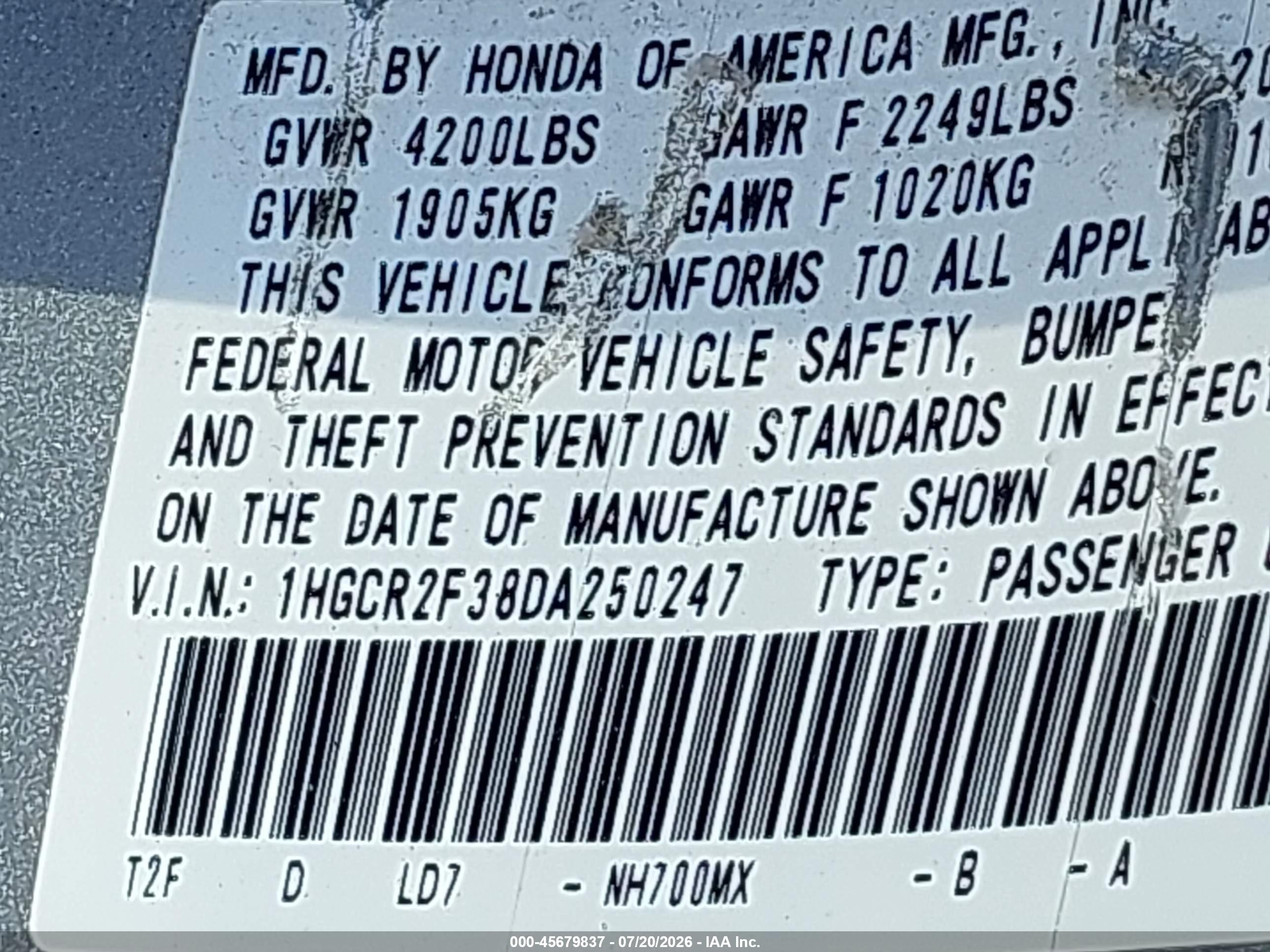 2013 Honda Accord Lx Silver vin: 1HGCR2F38DA250247