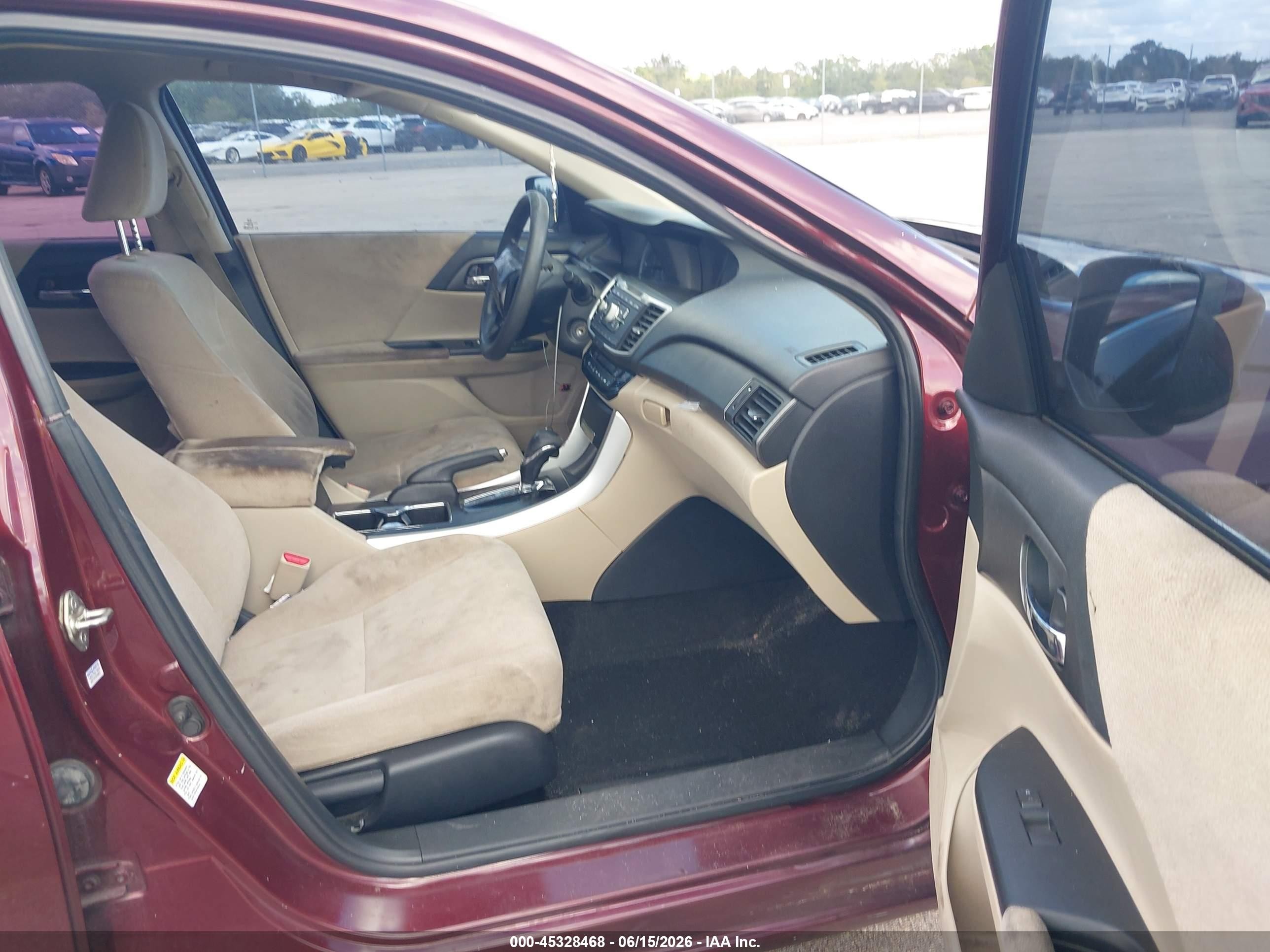 2013 Honda Accord Lx Burgundy vin: 1HGCR2F38DA266836