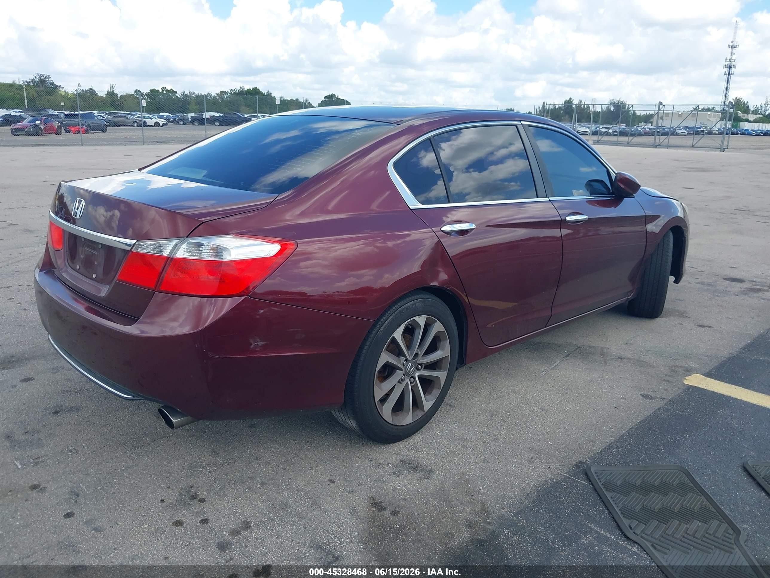 2013 Honda Accord Lx Burgundy vin: 1HGCR2F38DA266836