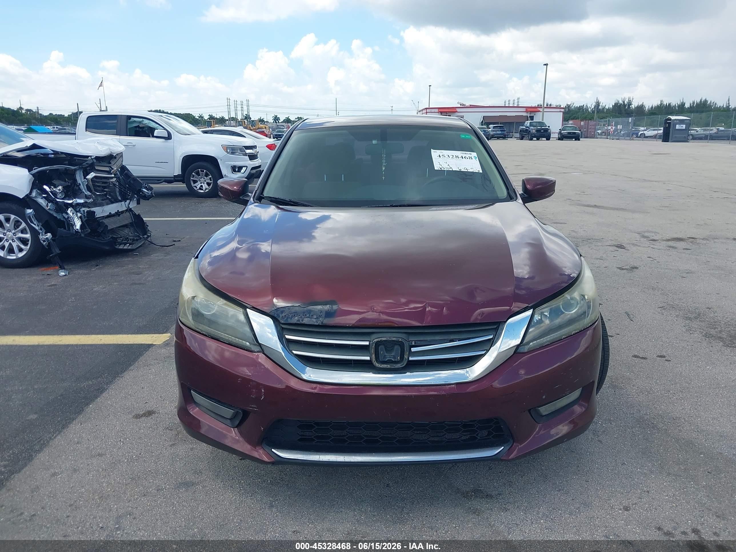 2013 Honda Accord Lx Burgundy vin: 1HGCR2F38DA266836