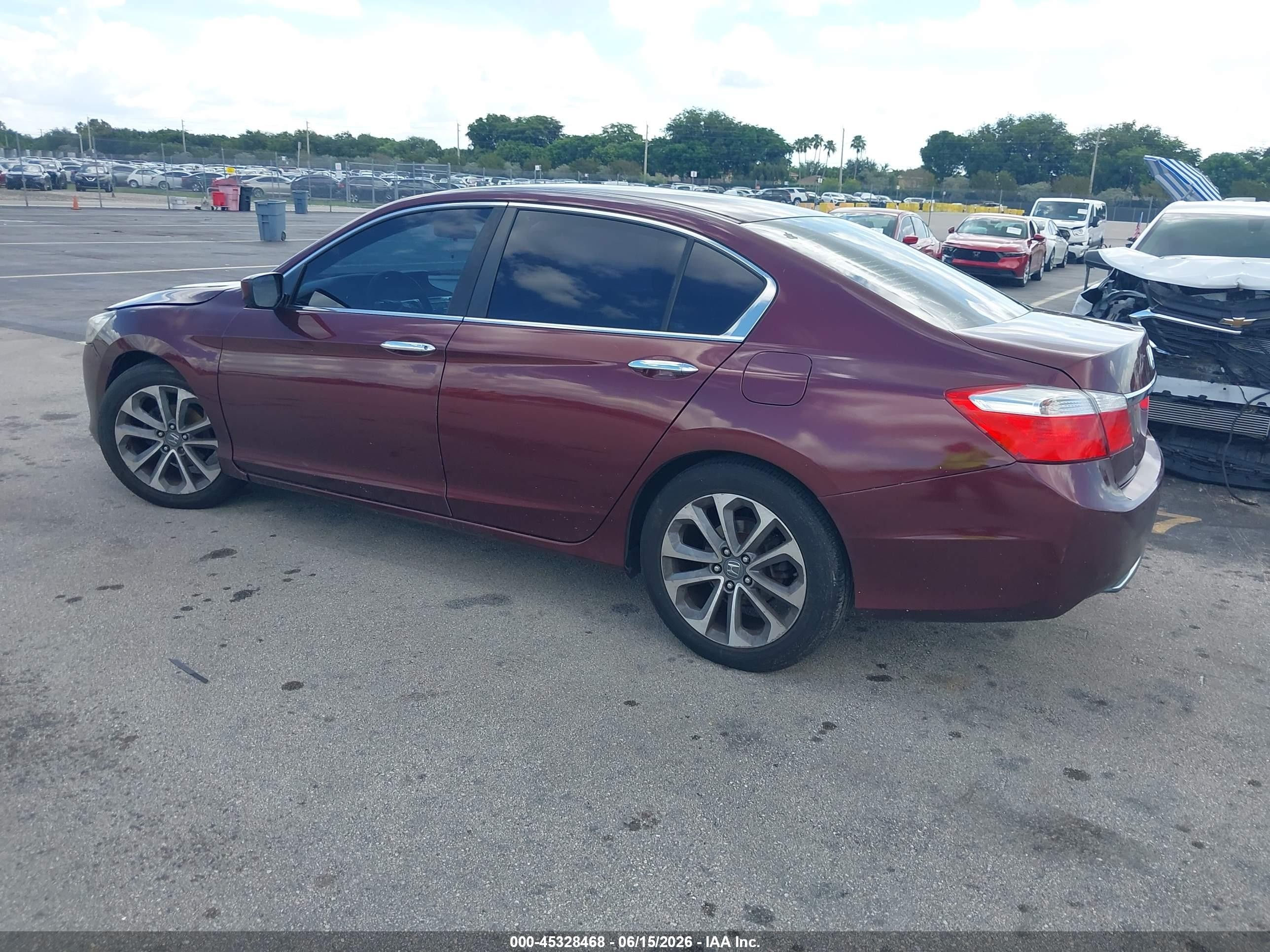 2013 Honda Accord Lx Burgundy vin: 1HGCR2F38DA266836