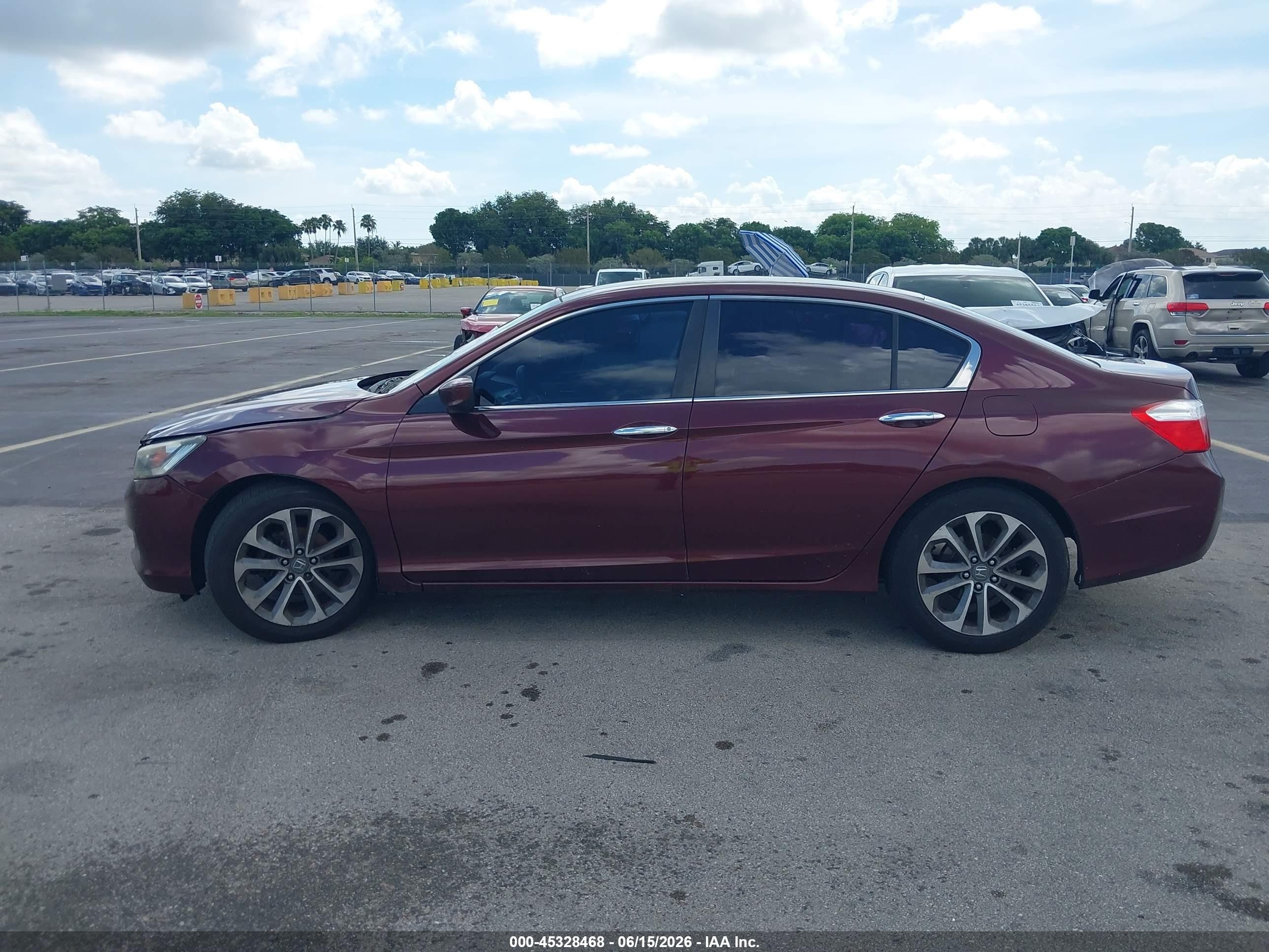 2013 Honda Accord Lx Burgundy vin: 1HGCR2F38DA266836