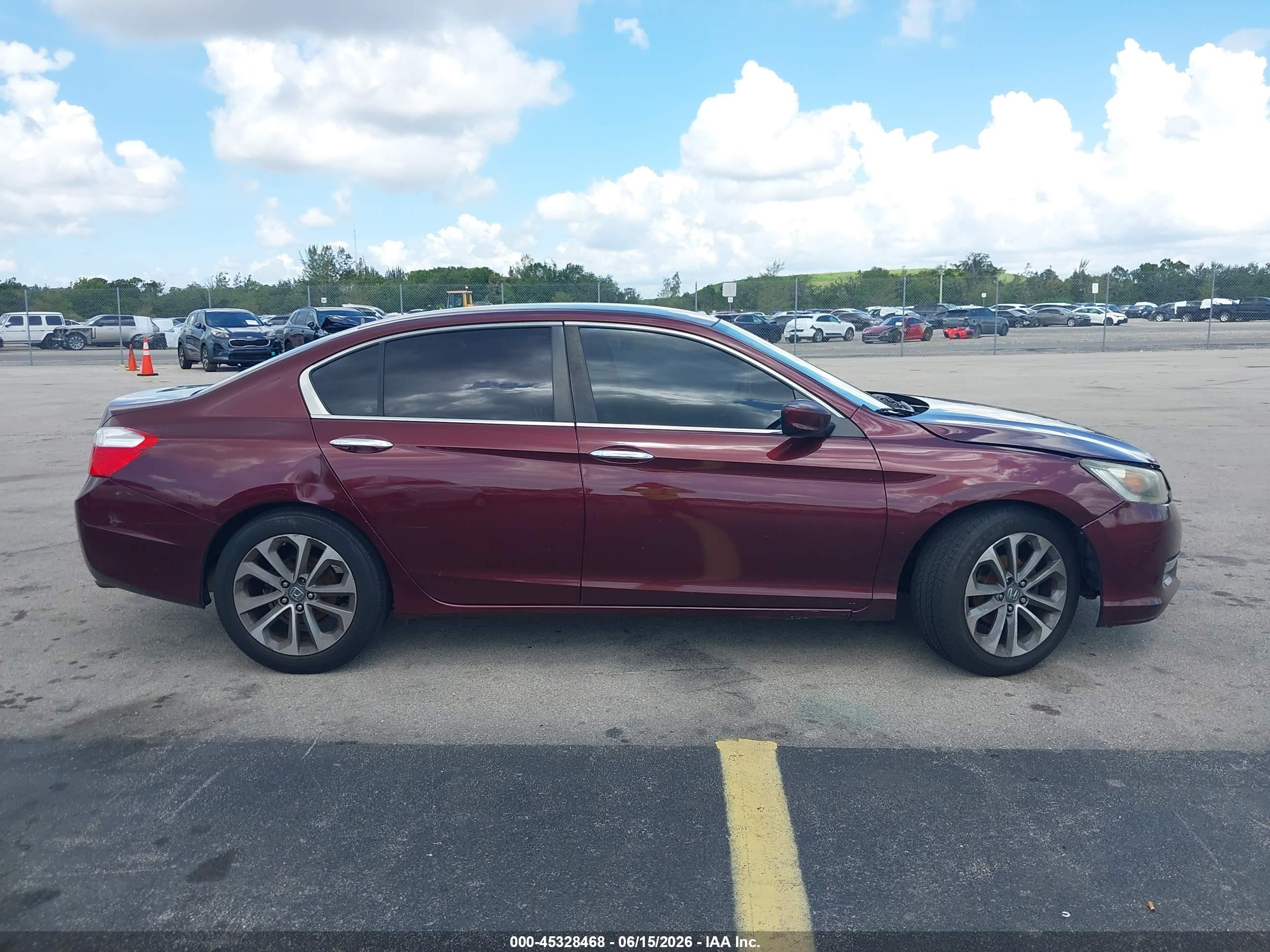2013 Honda Accord Lx Burgundy vin: 1HGCR2F38DA266836