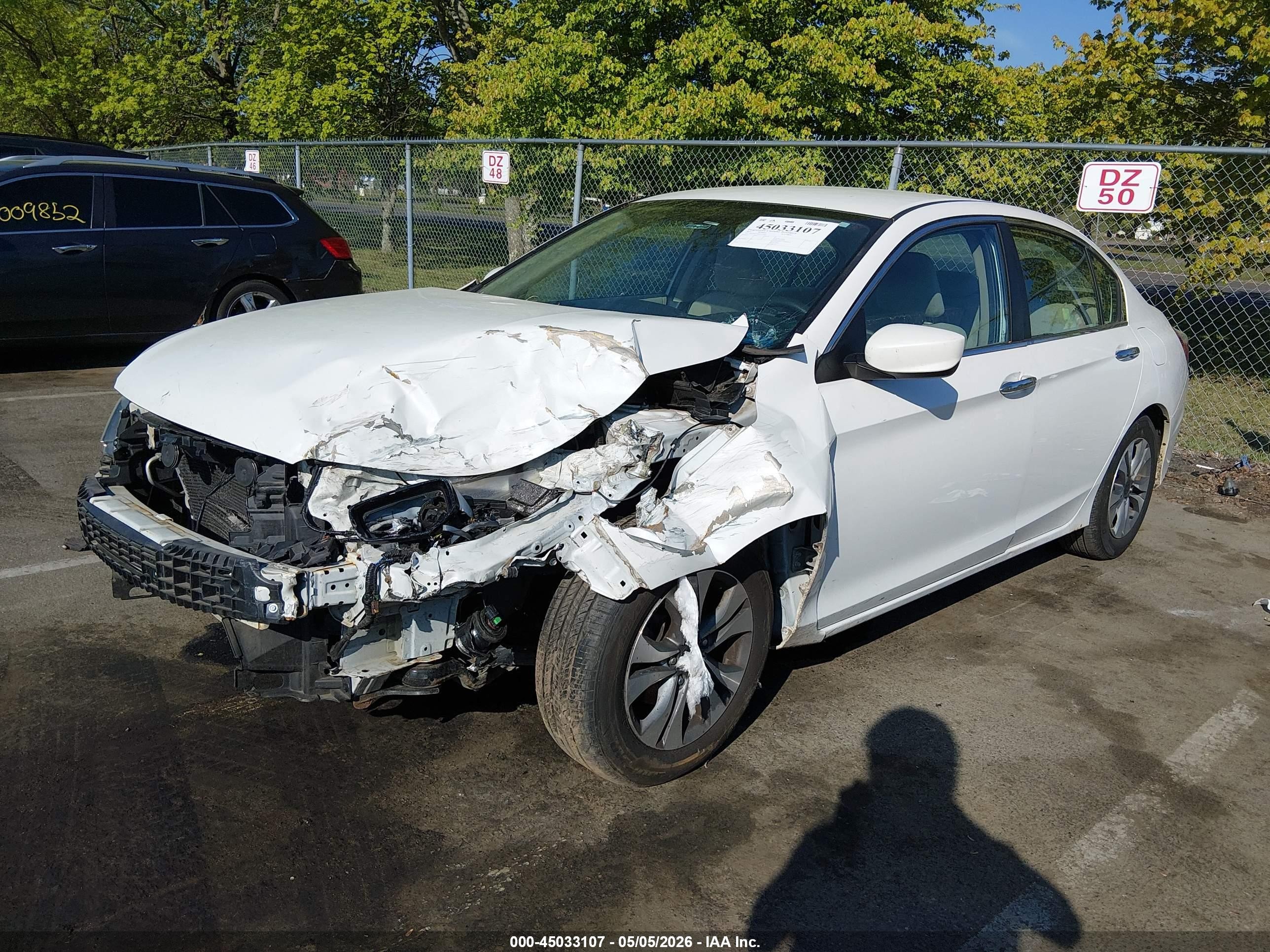 2013 Honda Accord Lx White vin: 1HGCR2F38DA273026