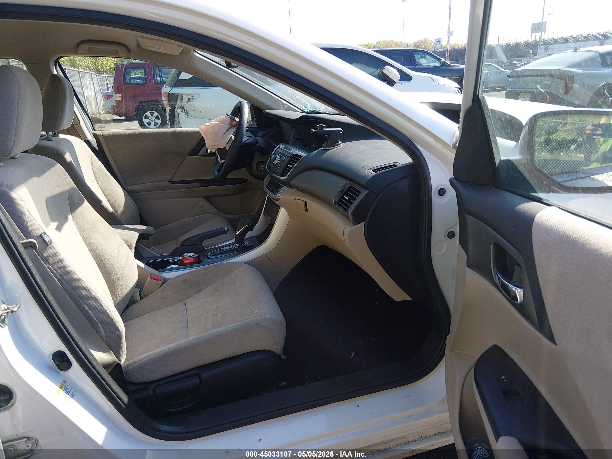 2013 Honda Accord Lx White vin: 1HGCR2F38DA273026