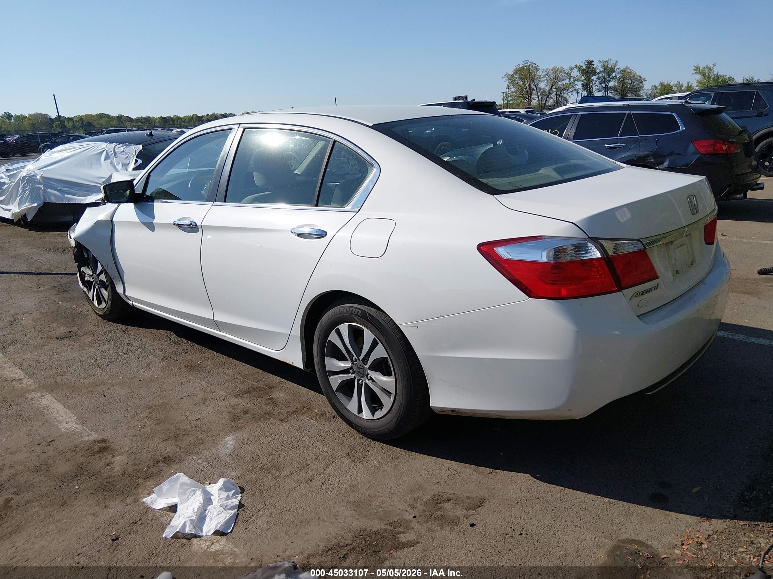 2013 Honda Accord Lx White vin: 1HGCR2F38DA273026