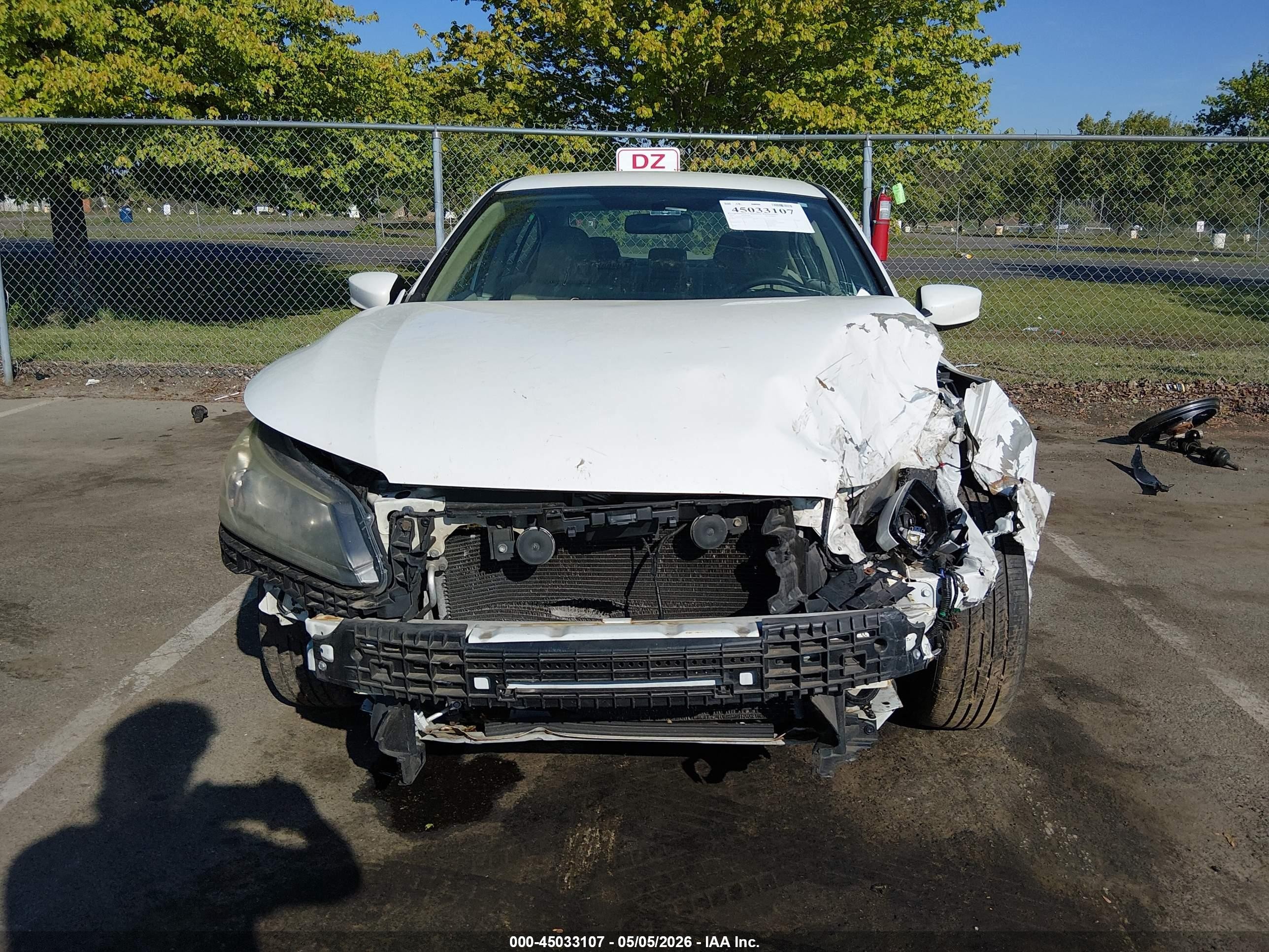 2013 Honda Accord Lx White vin: 1HGCR2F38DA273026