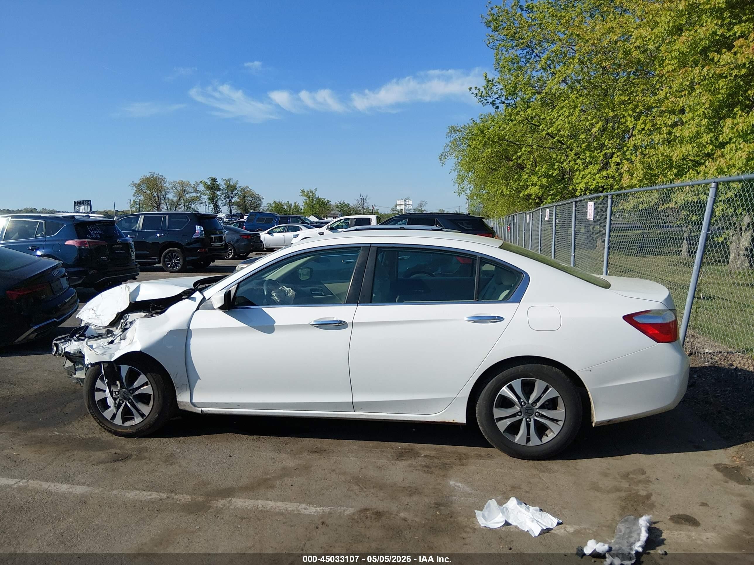 2013 Honda Accord Lx White vin: 1HGCR2F38DA273026