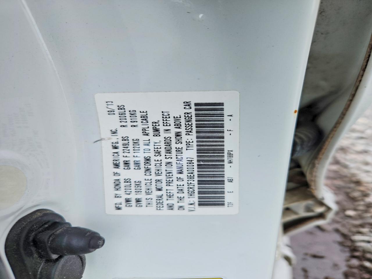 2014 Honda Accord Lx White vin: 1HGCR2F38EA000847
