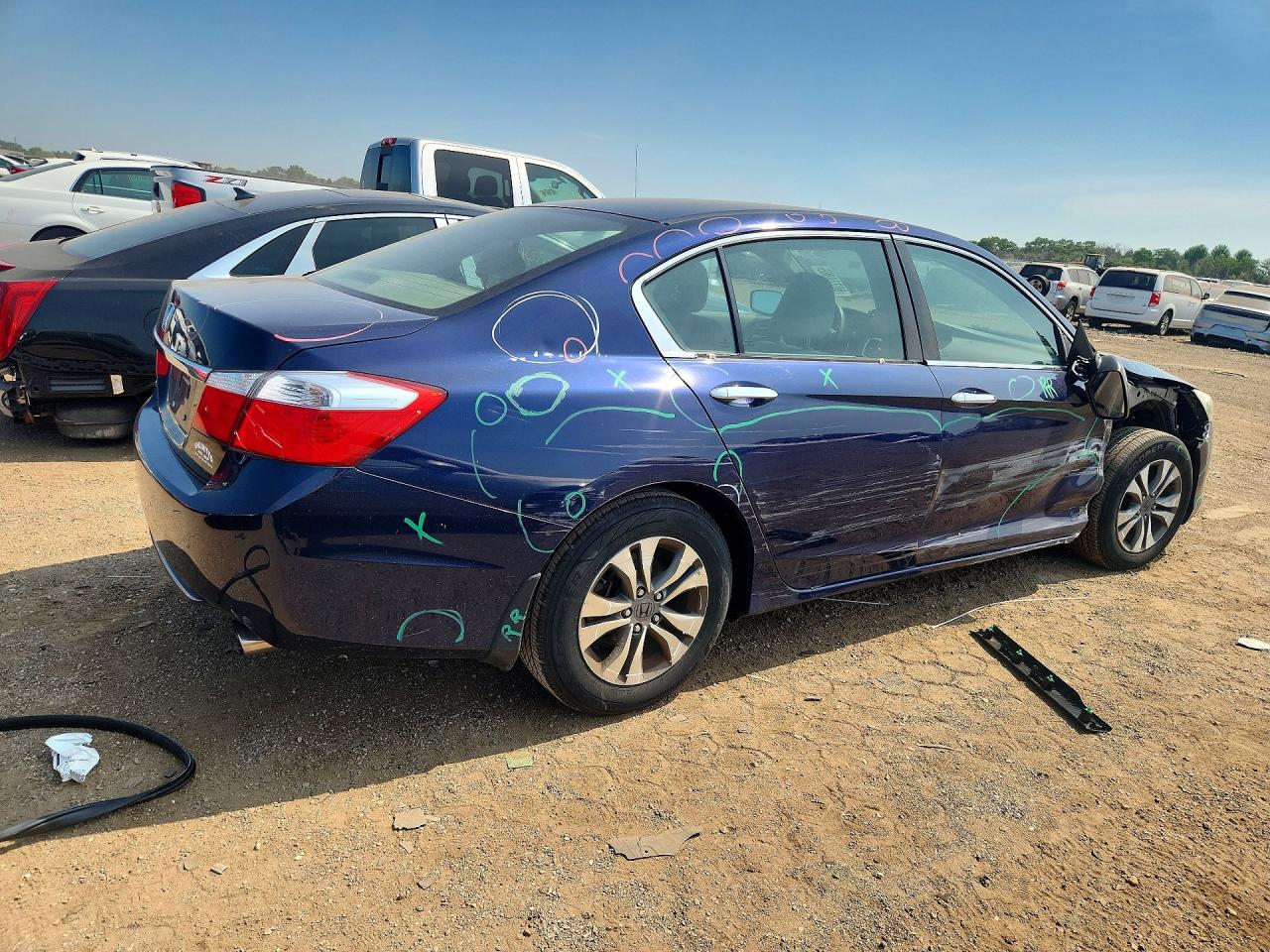 2014 Honda Accord Lx Blue vin: 1HGCR2F38EA218660