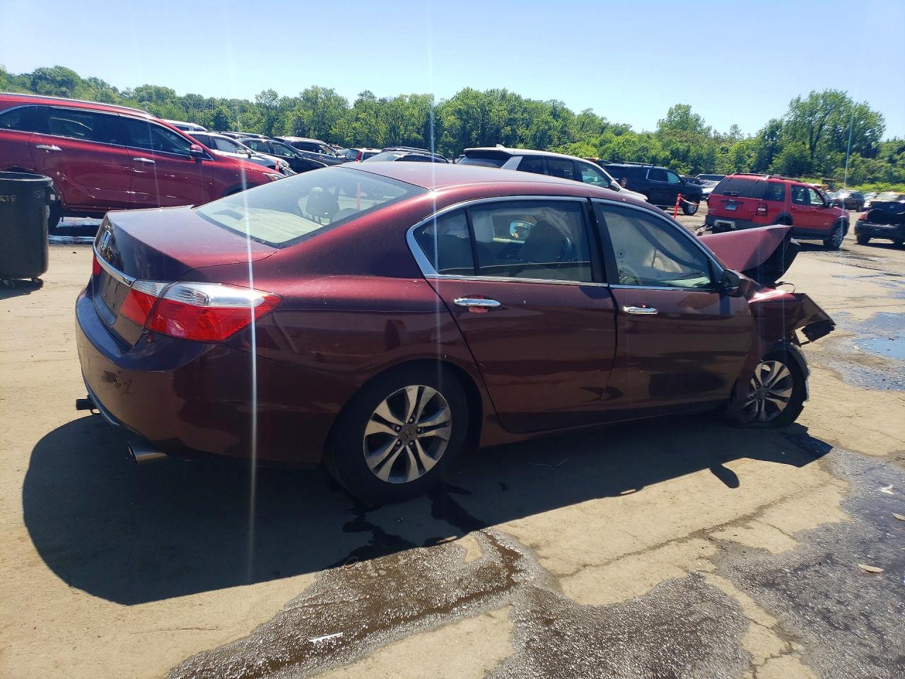 2015 Honda Accord Lx Burgundy vin: 1HGCR2F38FA120715