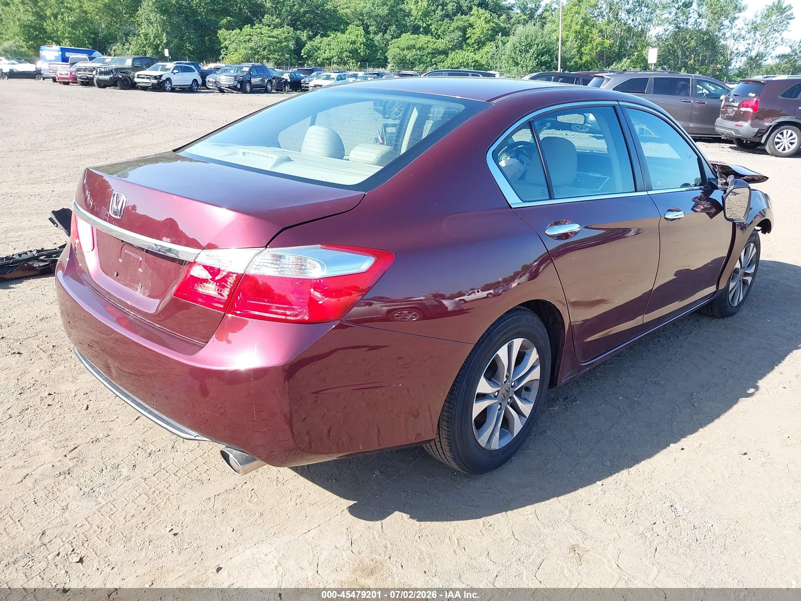 2015 Honda Accord Lx Burgundy vin: 1HGCR2F38FA153097