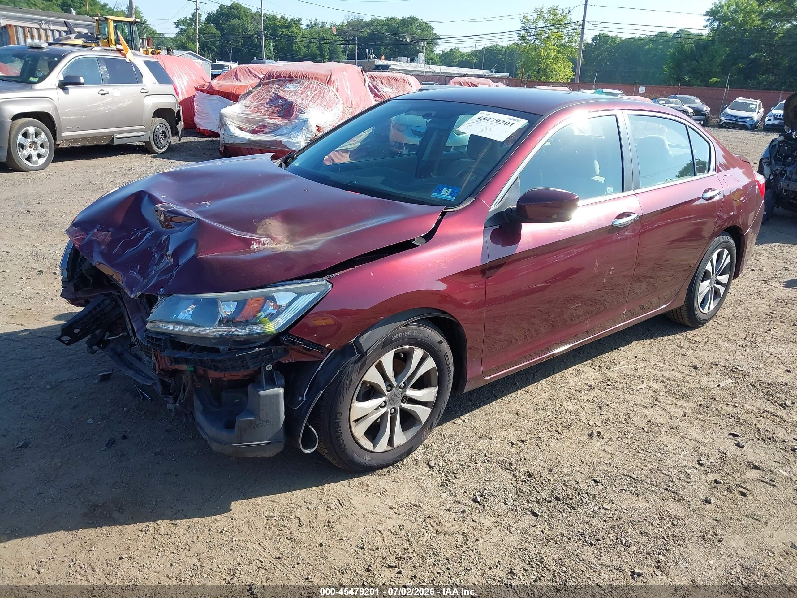 2015 Honda Accord Lx Burgundy vin: 1HGCR2F38FA153097