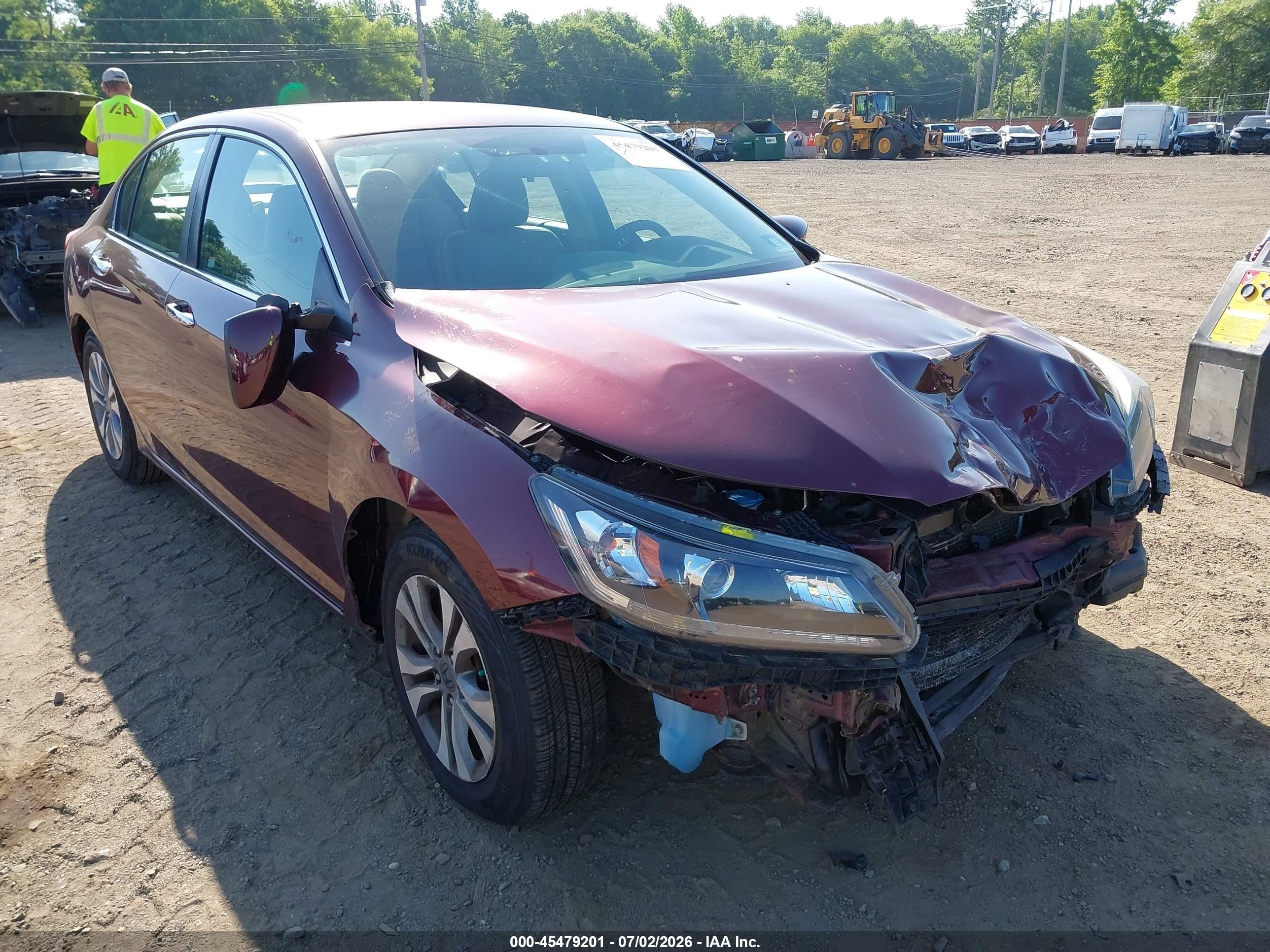 2015 Honda Accord Lx Burgundy vin: 1HGCR2F38FA153097