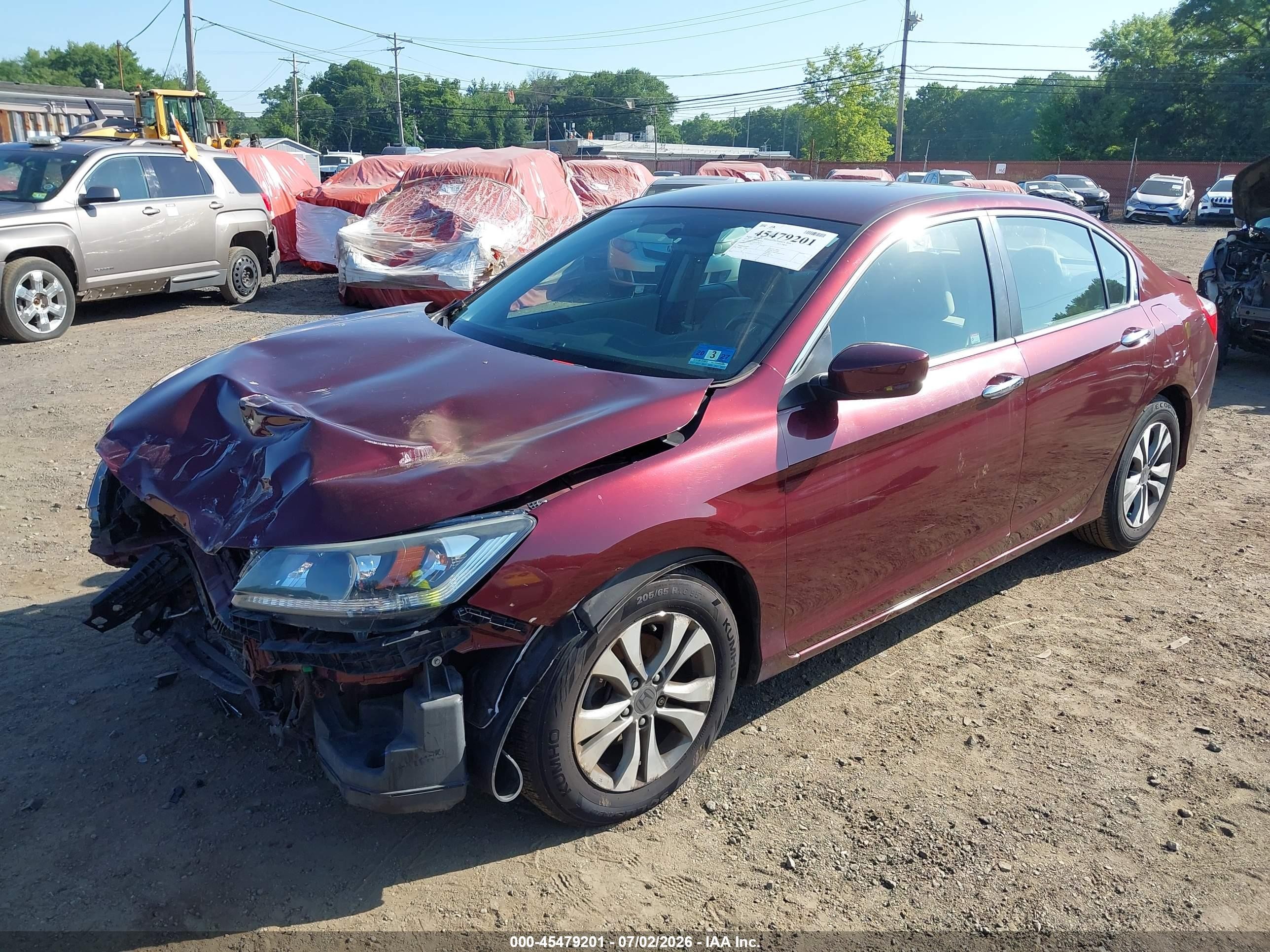 2015 Honda Accord Lx Burgundy vin: 1HGCR2F38FA153097