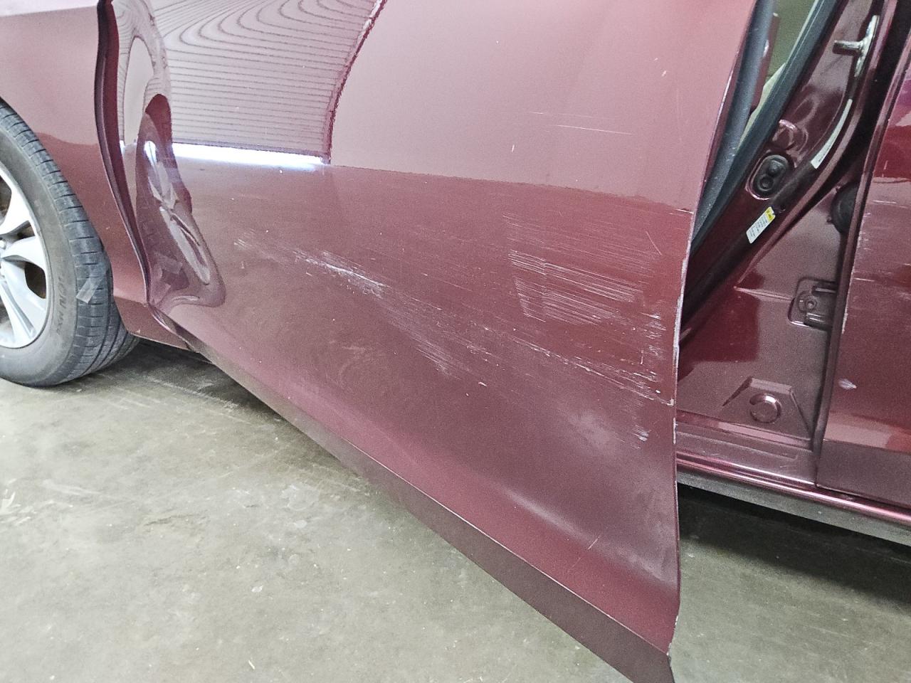 2015 Honda Accord Burgundy vin: 1HGCR2F38FA223780 Damage: Left Front Door, Scraped, > 12 Inches