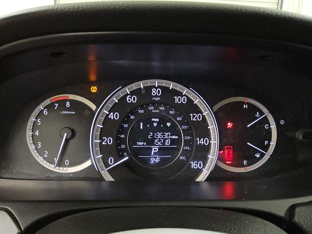 2015 Honda Accord Burgundy vin: 1HGCR2F38FA223780 Damage: Warning Light - Air Bag, On, Unacceptable