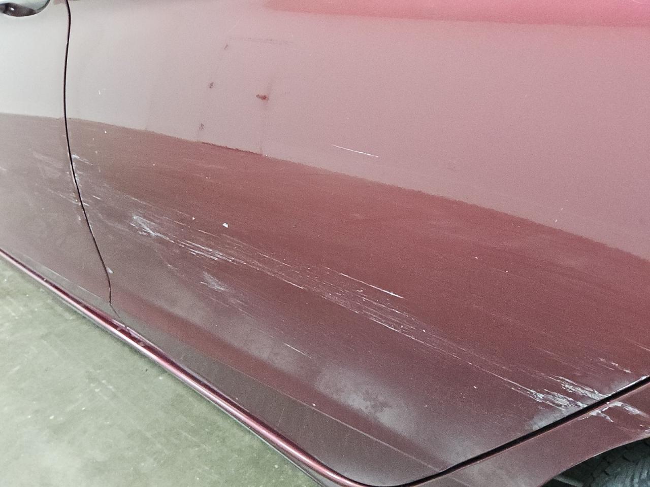 2015 Honda Accord Burgundy vin: 1HGCR2F38FA223780 Damage: Left Rear Door, Scraped, > 12 Inches
