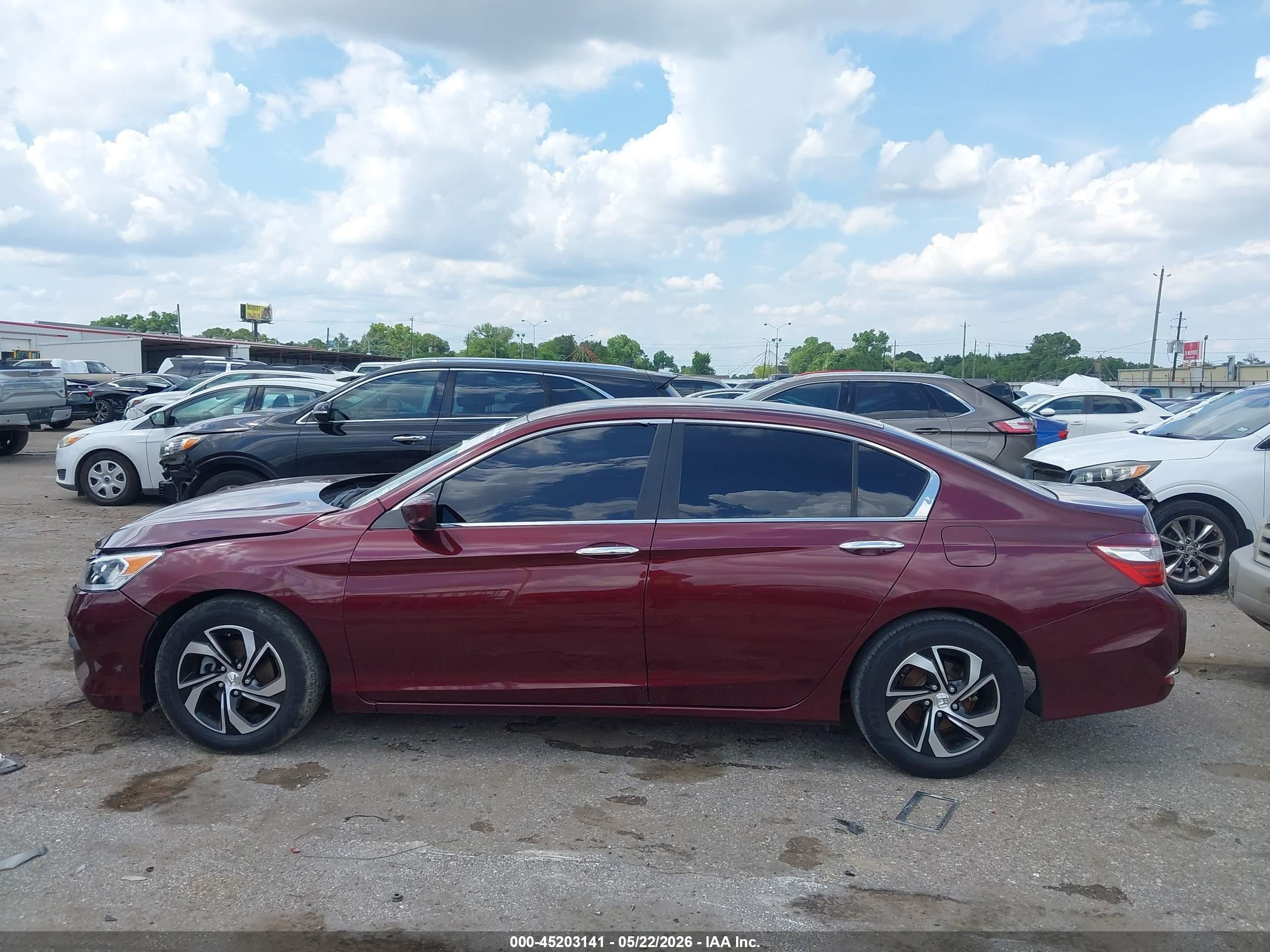 2016 Honda Accord Lx Темно-бордовый vin: 1HGCR2F38GA190958