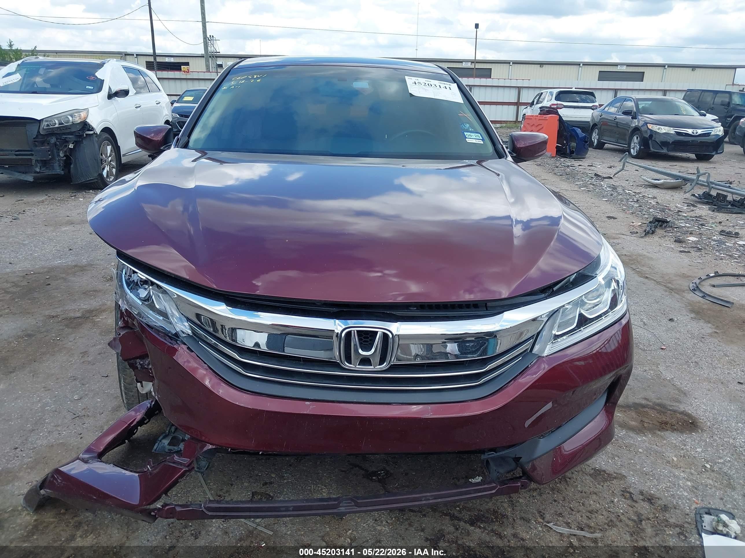 2016 Honda Accord Lx Темно-бордовый vin: 1HGCR2F38GA190958