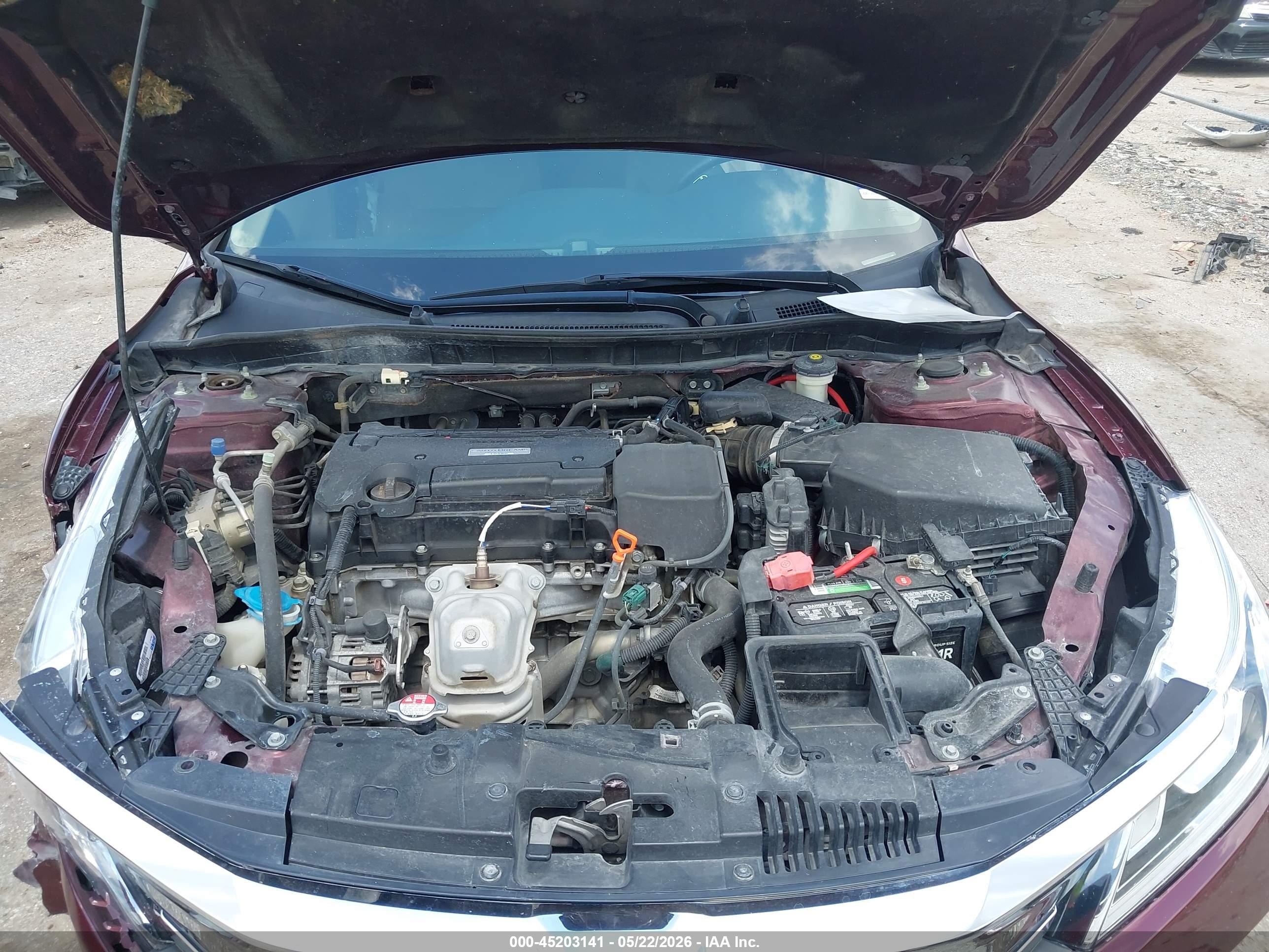 2016 Honda Accord Lx Темно-бордовый vin: 1HGCR2F38GA190958