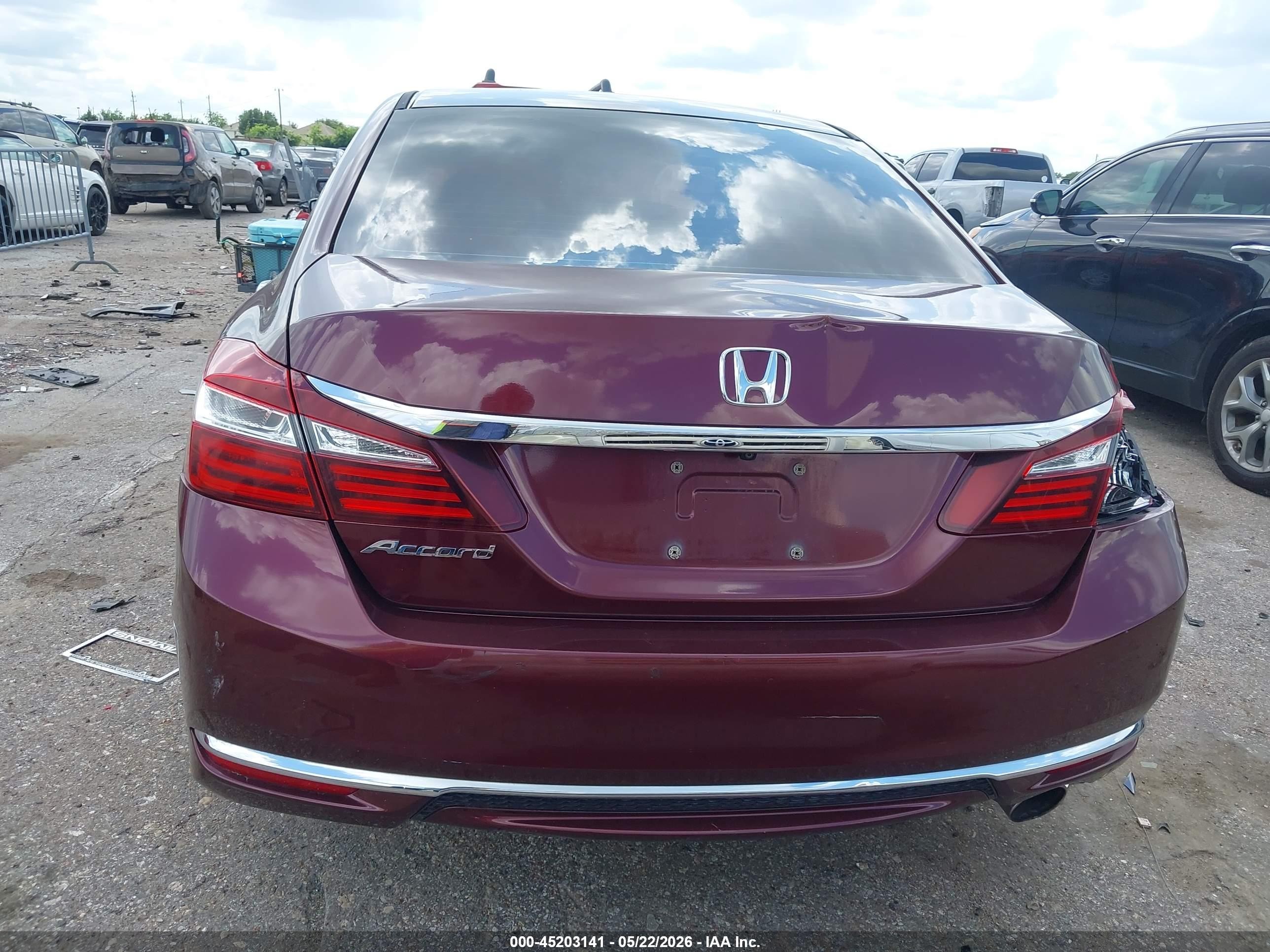 2016 Honda Accord Lx Темно-бордовый vin: 1HGCR2F38GA190958