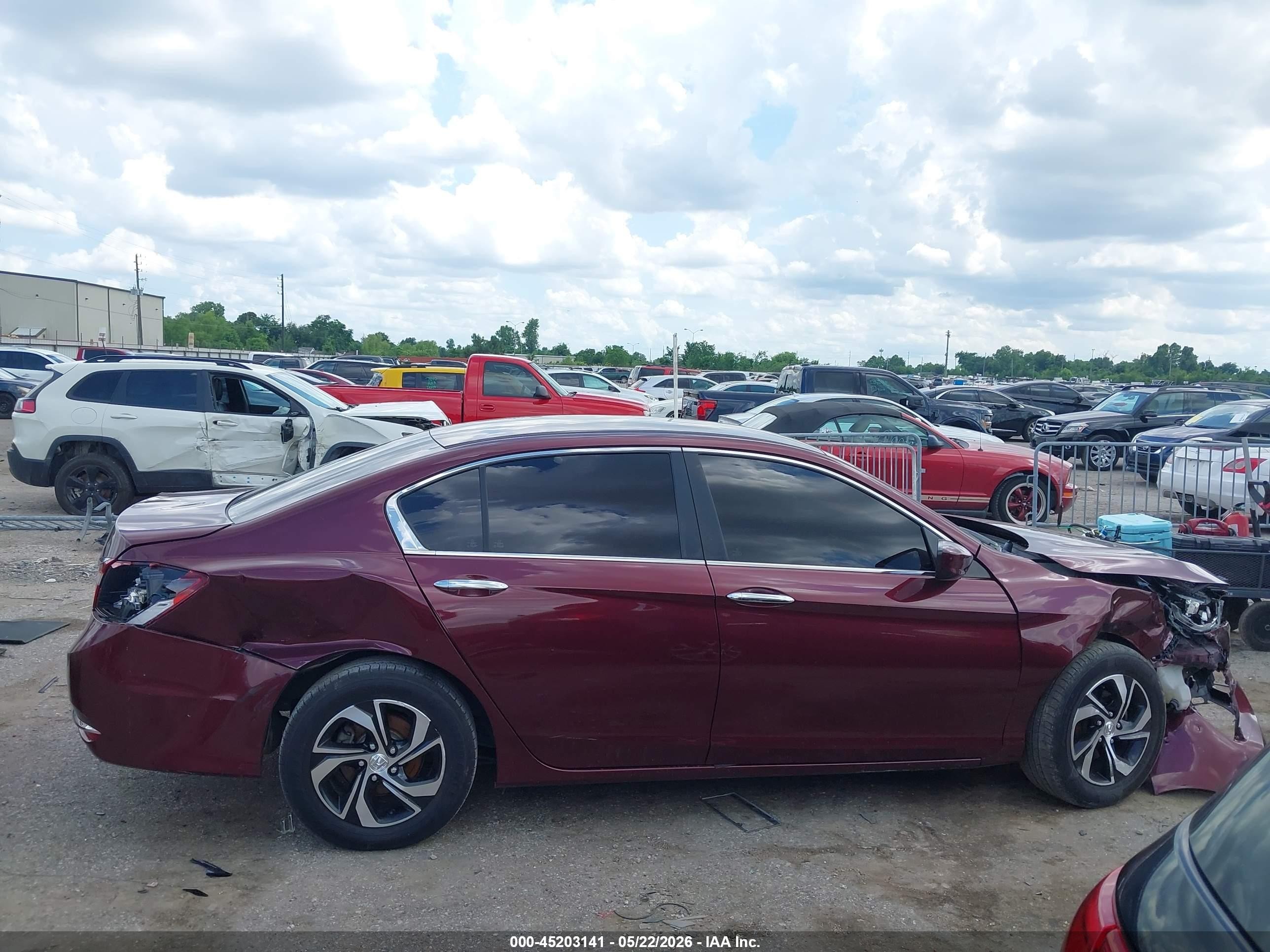 2016 Honda Accord Lx Темно-бордовый vin: 1HGCR2F38GA190958