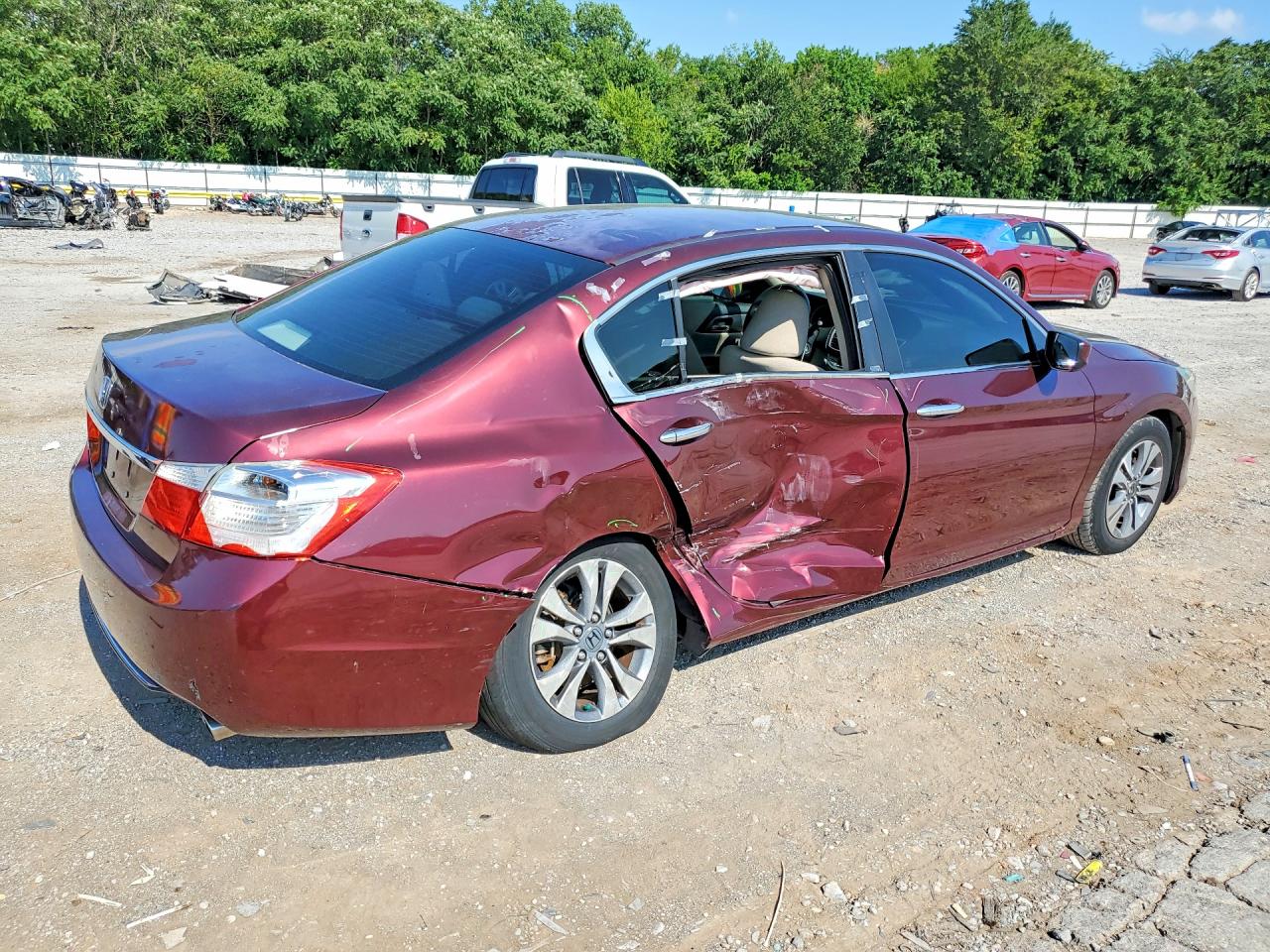 2013 Honda Accord Lx Burgundy vin: 1HGCR2F39DA045827
