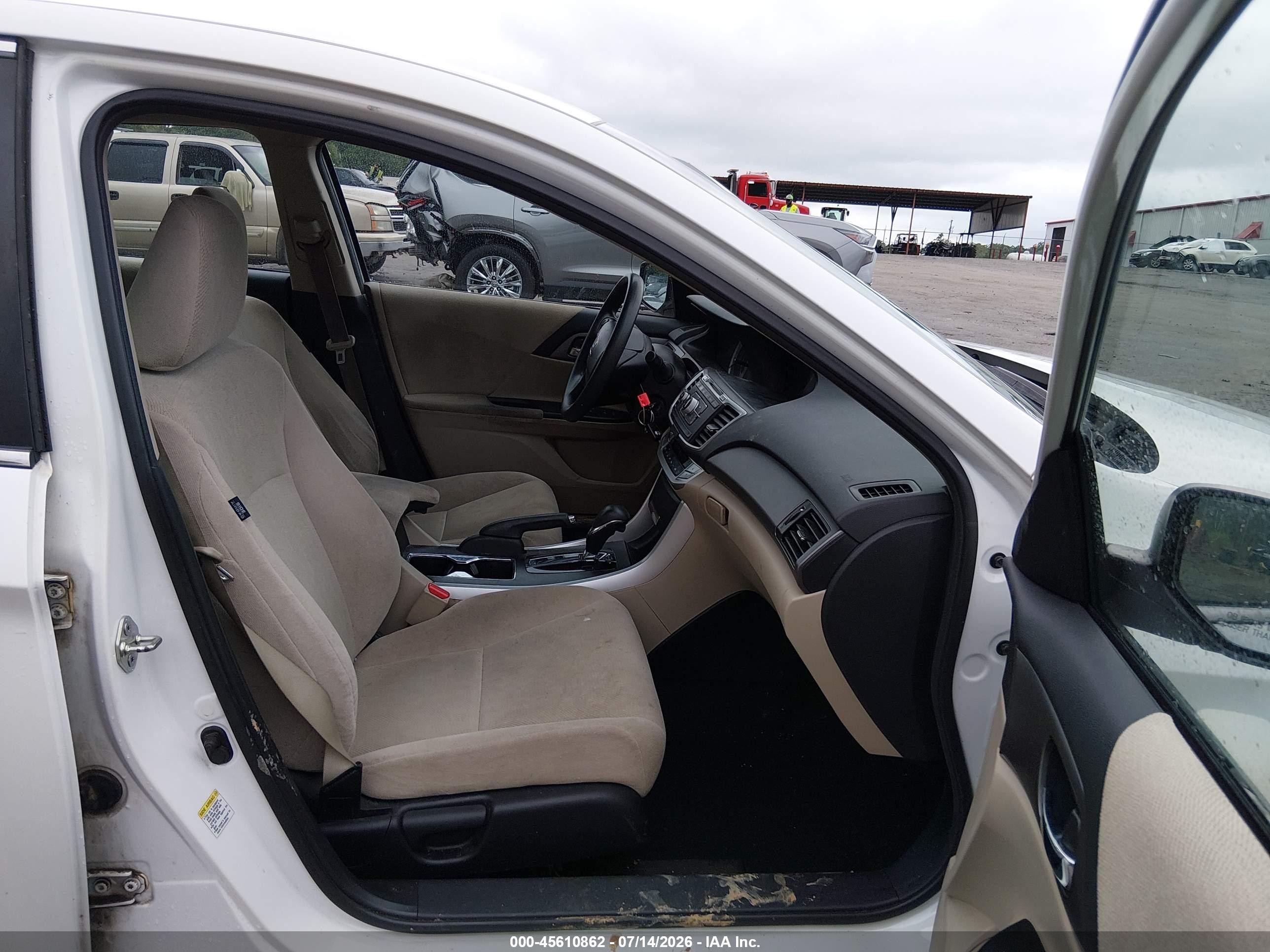 2013 Honda Accord Lx White vin: 1HGCR2F39DA264089
