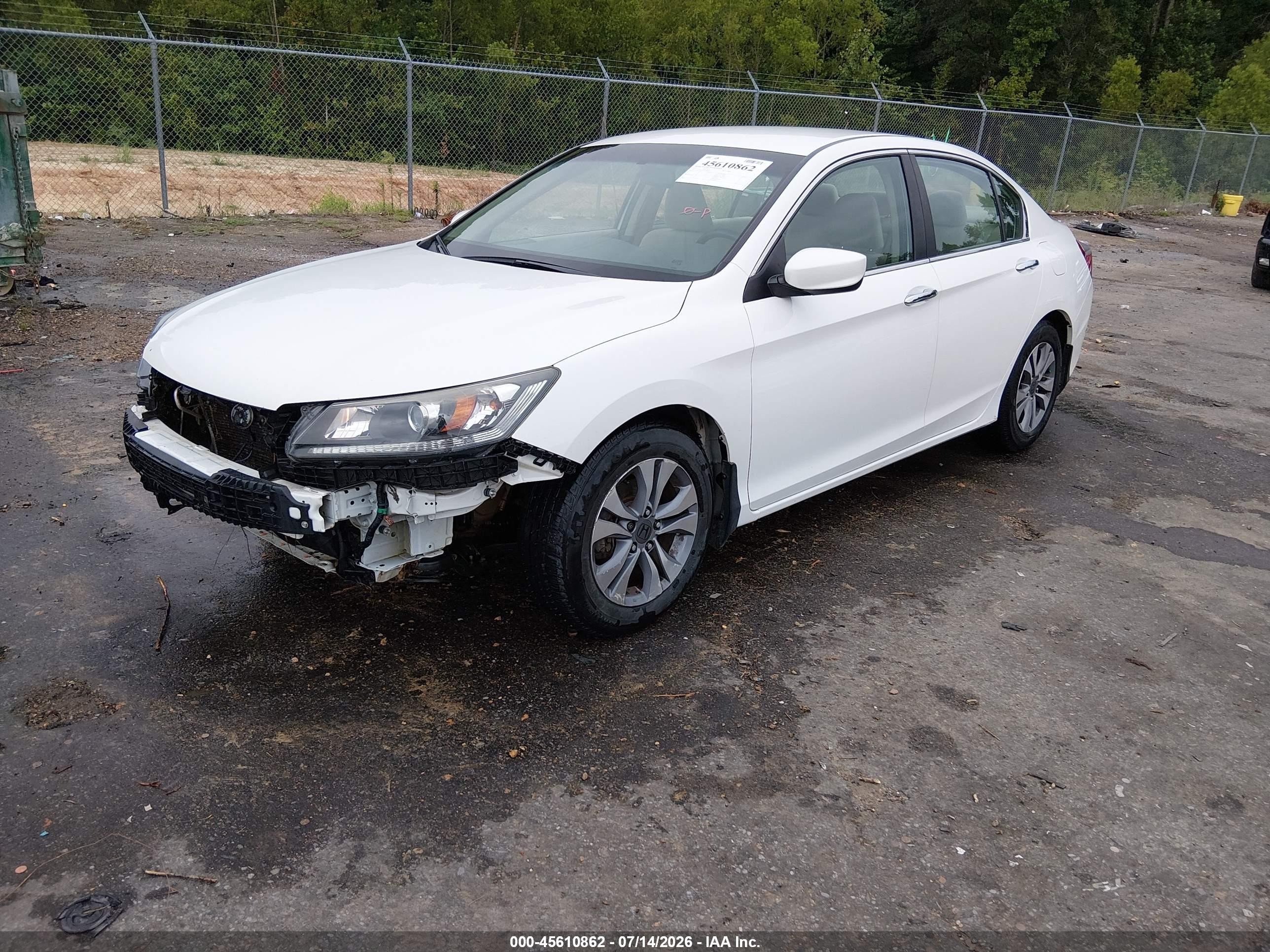 2013 Honda Accord Lx White vin: 1HGCR2F39DA264089