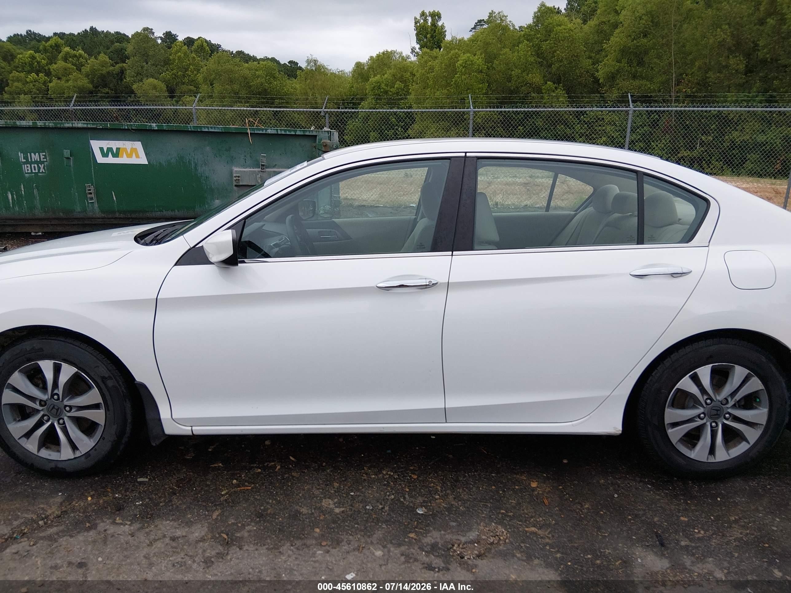 2013 Honda Accord Lx White vin: 1HGCR2F39DA264089