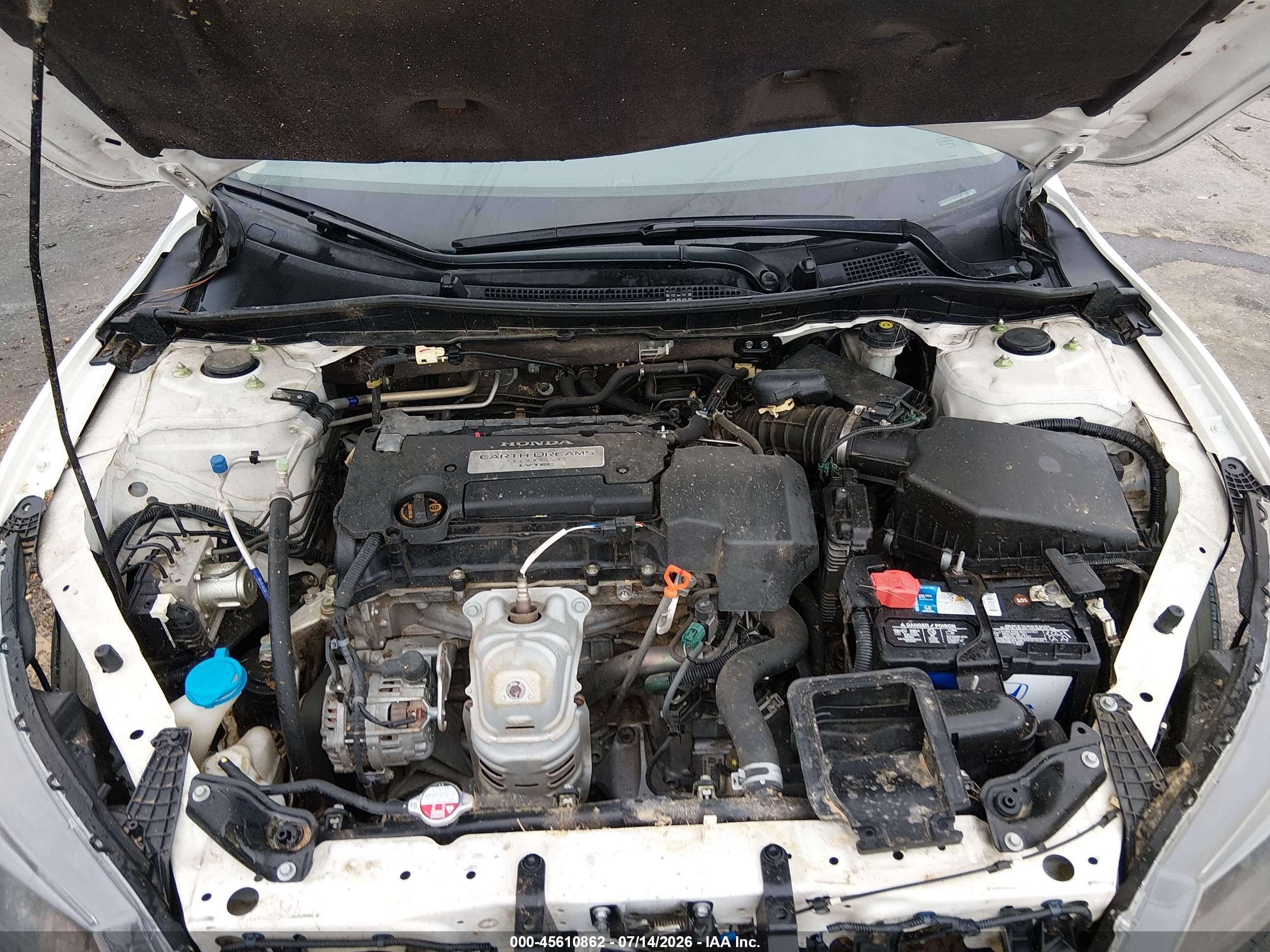 2013 Honda Accord Lx White vin: 1HGCR2F39DA264089