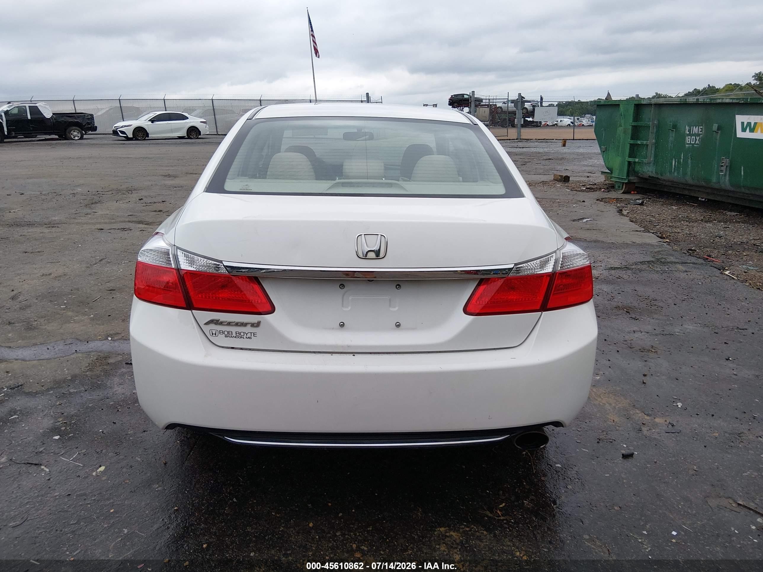 2013 Honda Accord Lx White vin: 1HGCR2F39DA264089