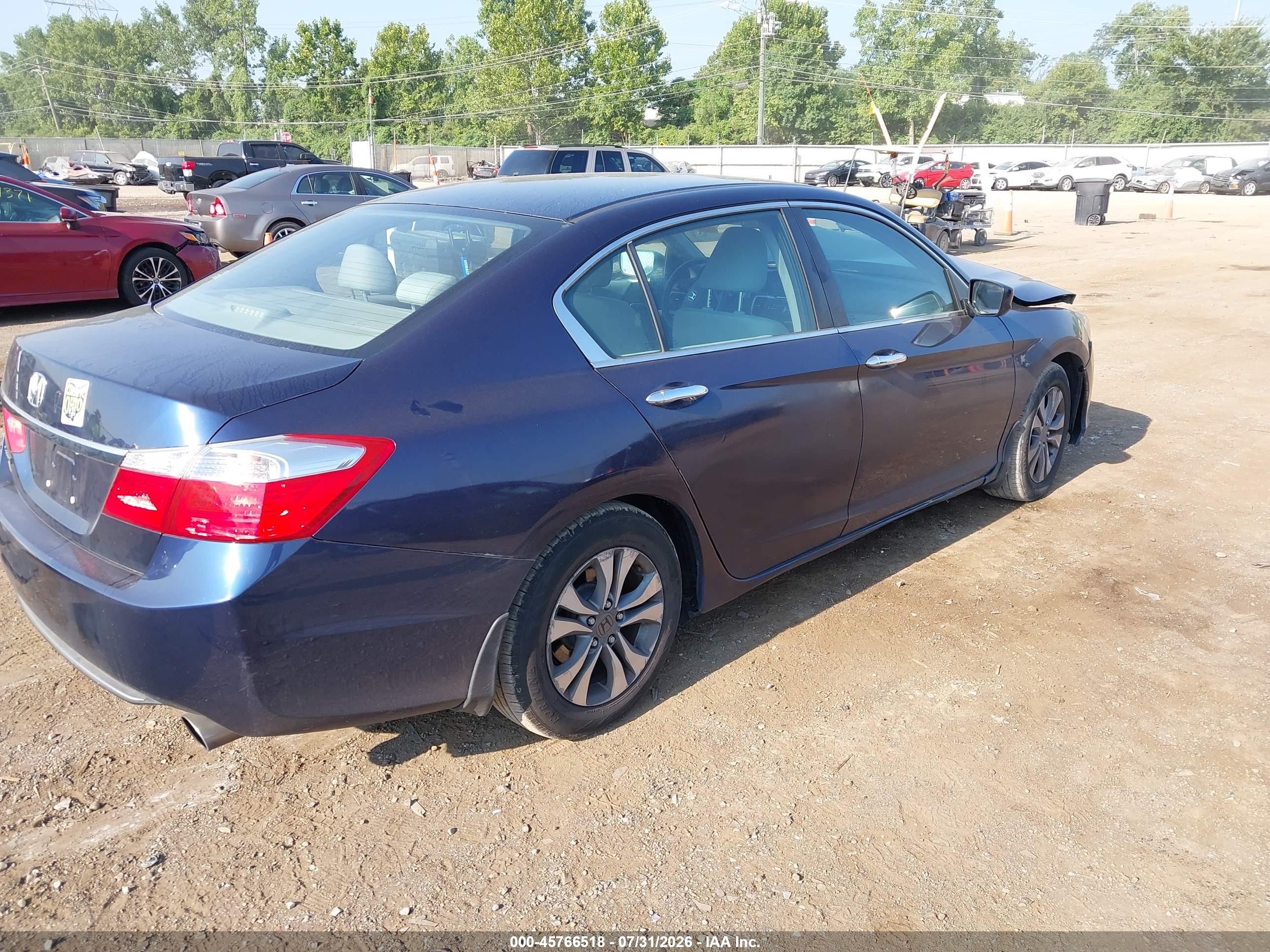 2014 Honda Accord Lx Blue vin: 1HGCR2F39EA017950