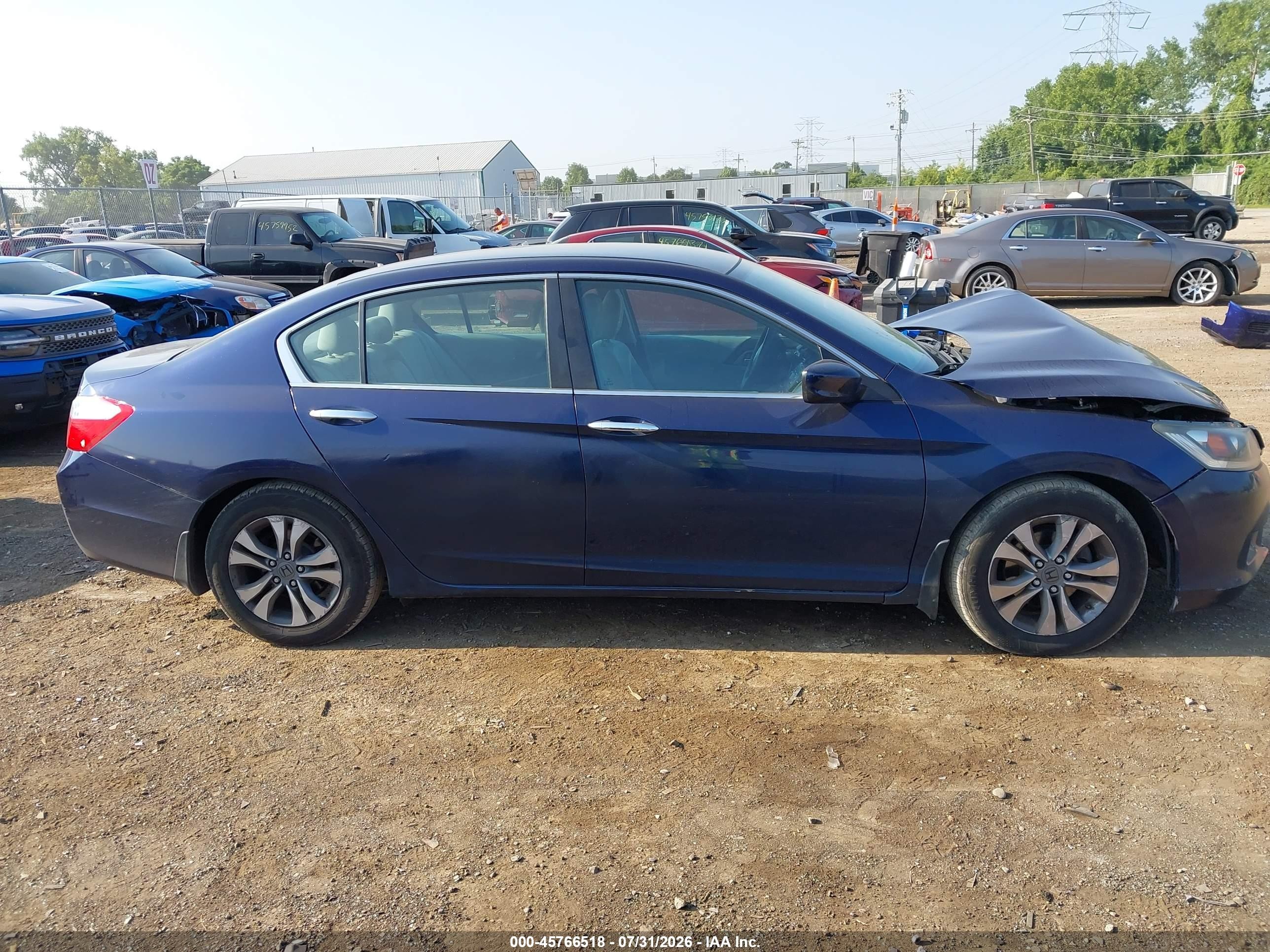 2014 Honda Accord Lx Blue vin: 1HGCR2F39EA017950
