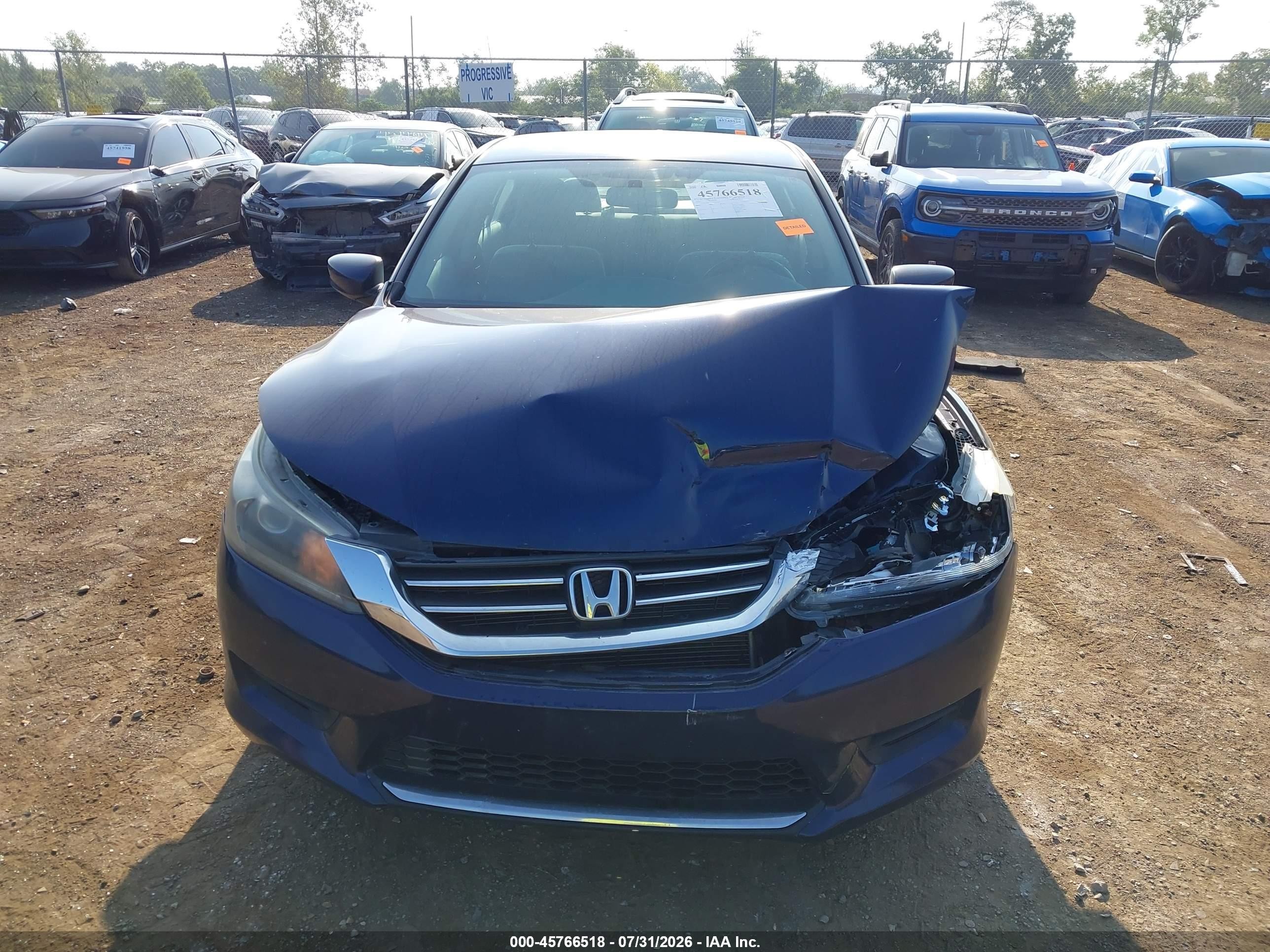 2014 Honda Accord Lx Blue vin: 1HGCR2F39EA017950