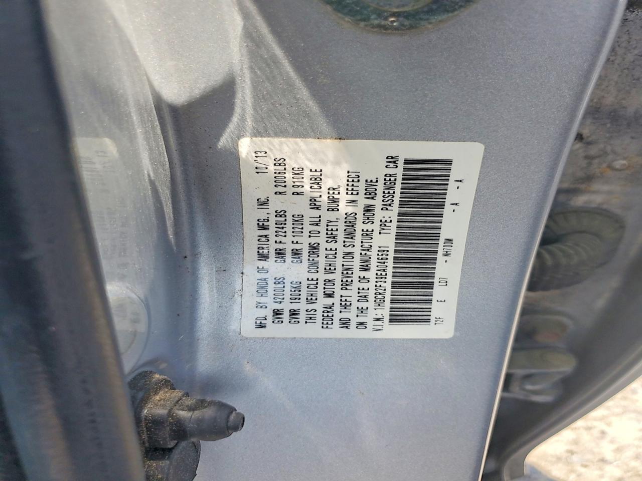 2014 Honda Accord Lx Silver vin: 1HGCR2F39EA046591