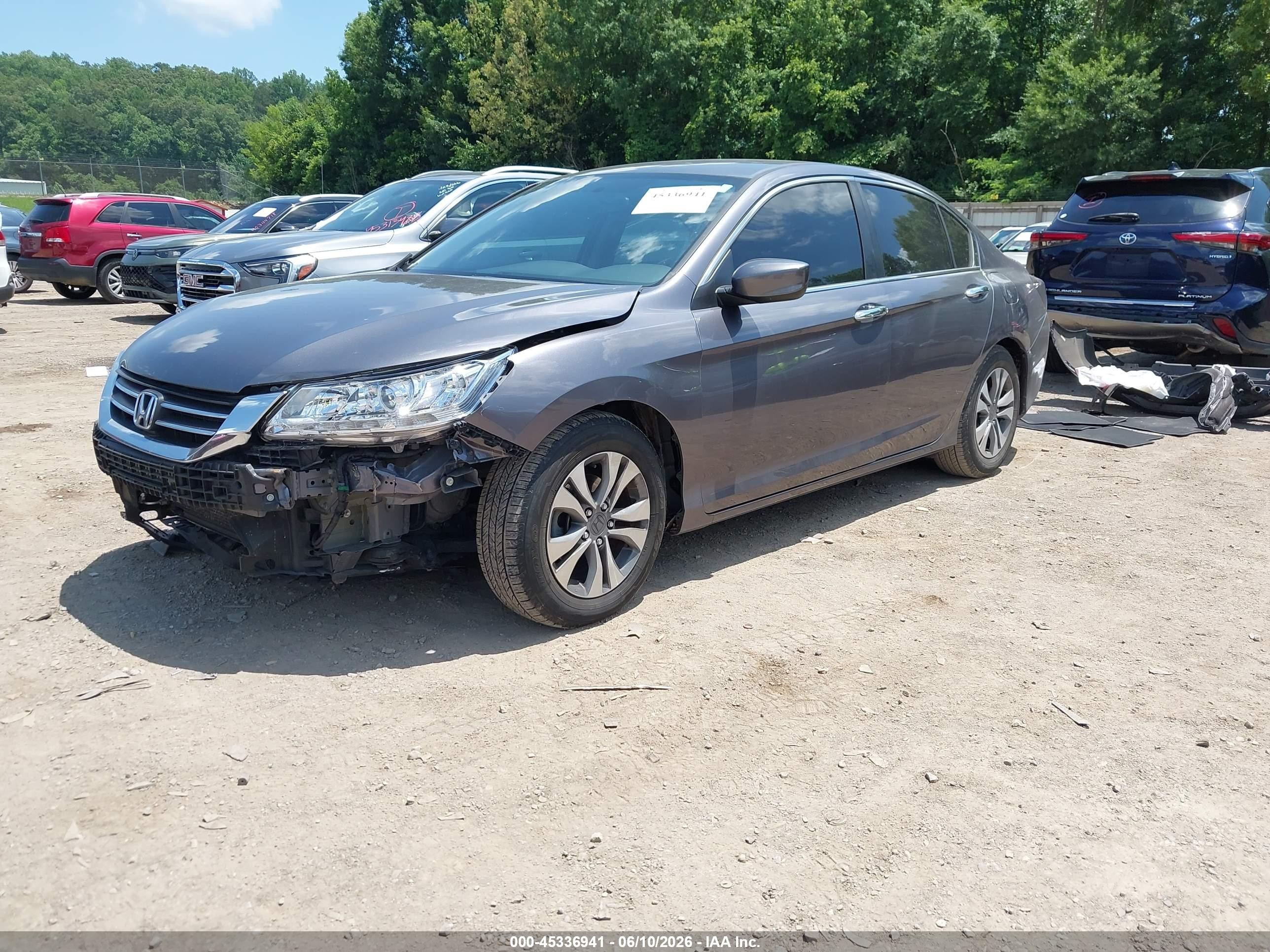 2014 Honda Accord Lx Gray vin: 1HGCR2F39EA096052