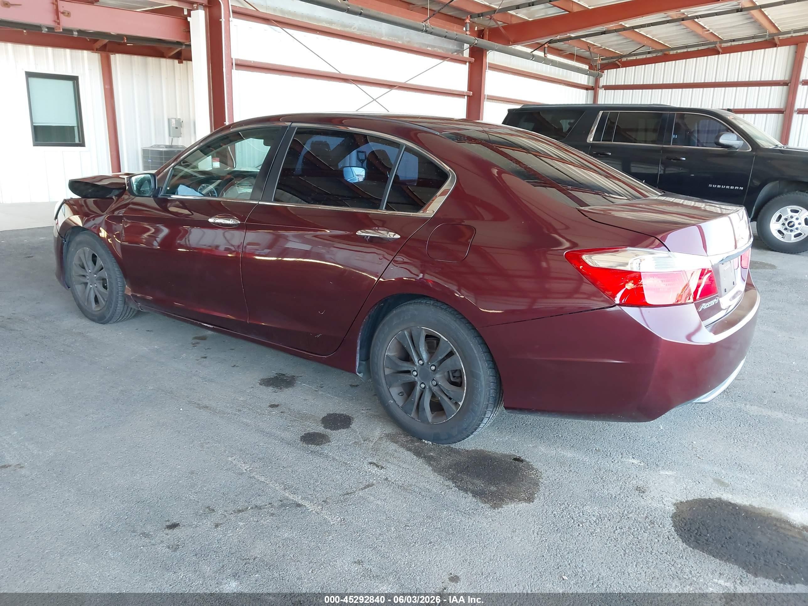 2014 Honda Accord Lx Burgundy vin: 1HGCR2F39EA202841